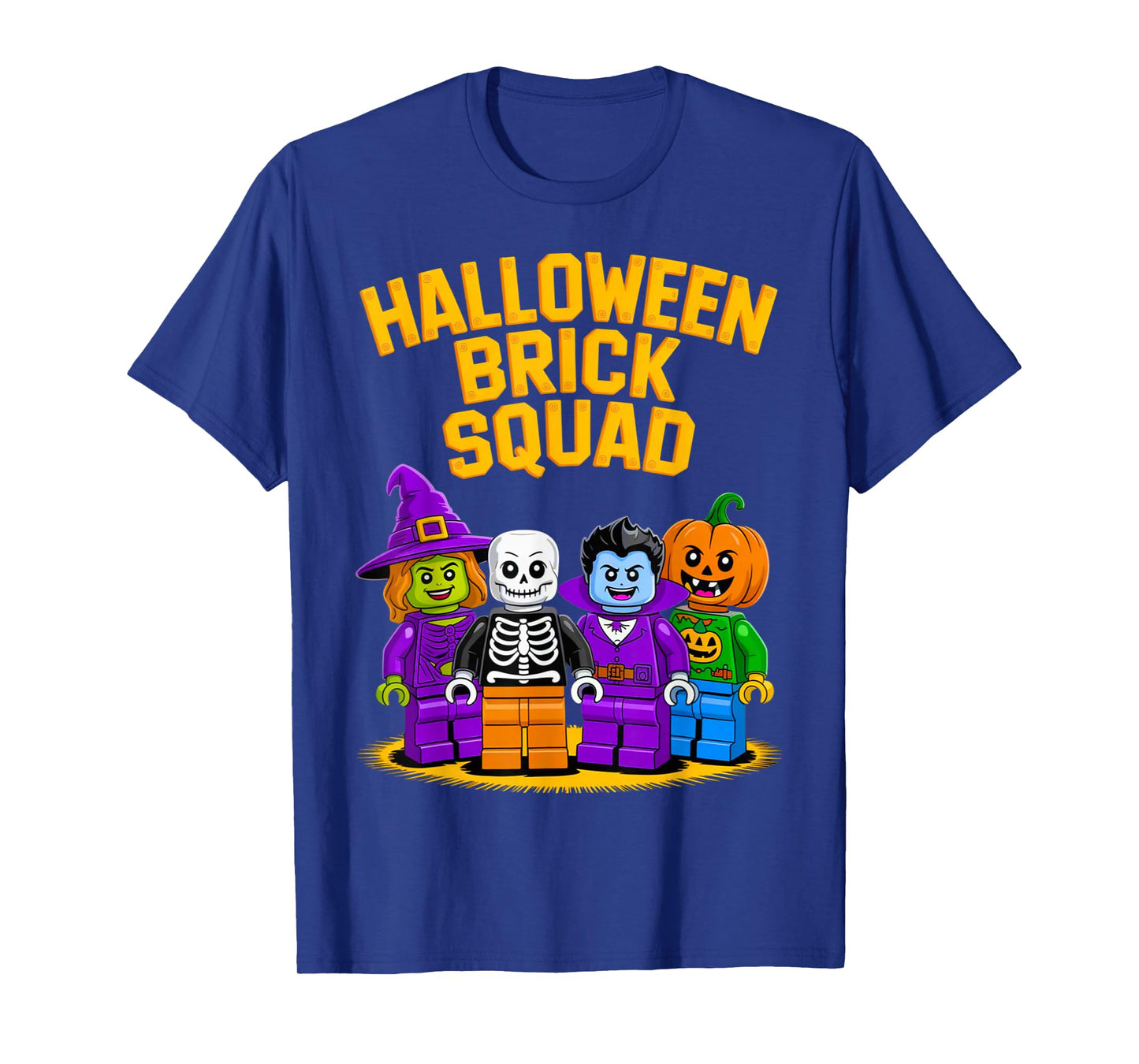 Halloween Brick Squad Costume Master Builder Blocks Building T-Shirt