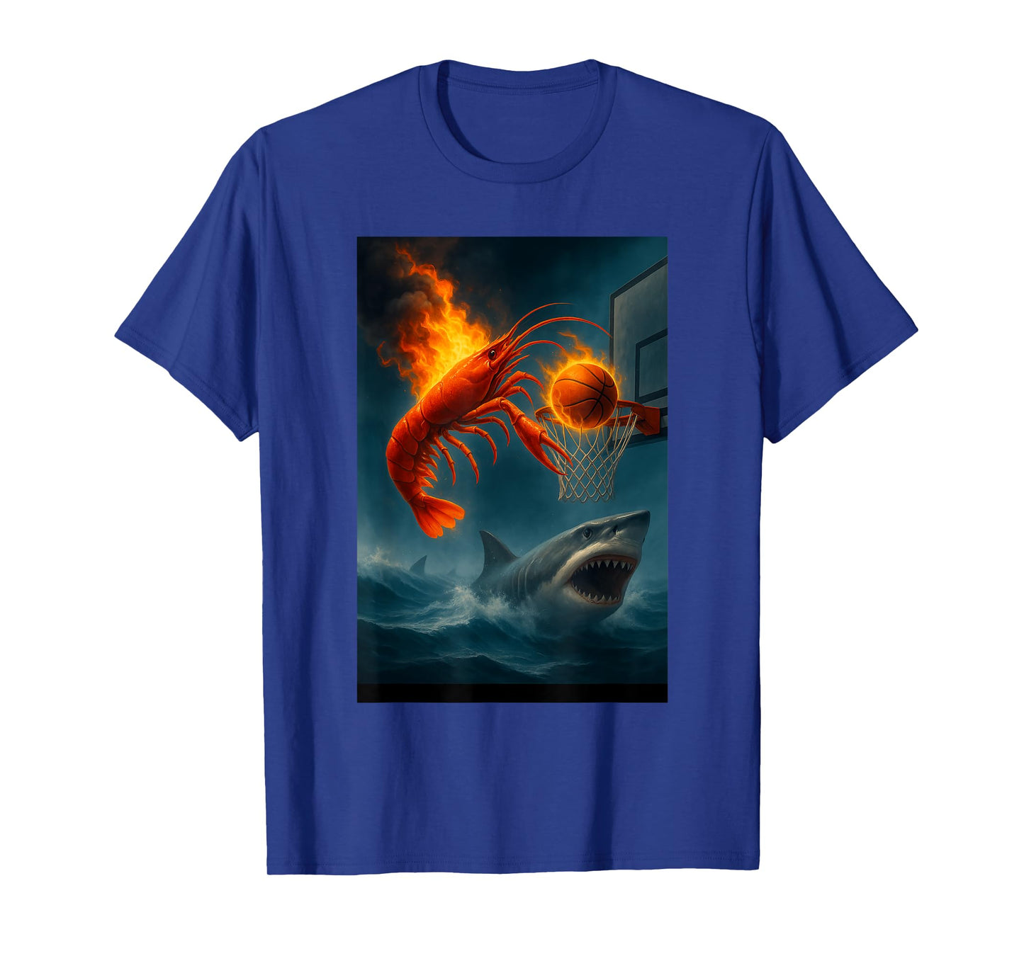 Shrimp Dunking on Shark Funny Fishing Meme T-Shirt