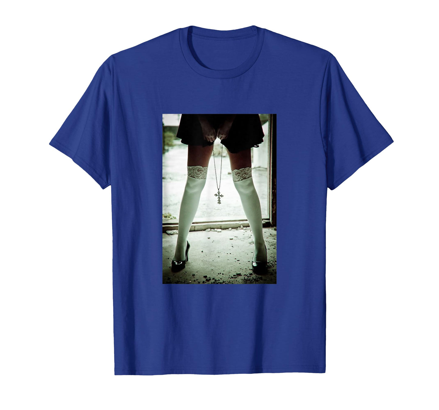 Sexy T-Shirt Sexy Mobile Phone Case Nun in Underwear Cross T-Shirt