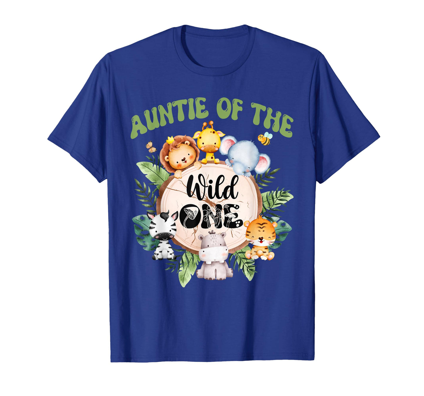 Auntie Of The Wild One 1st Birthday Safari Family Matching T-Shirt
