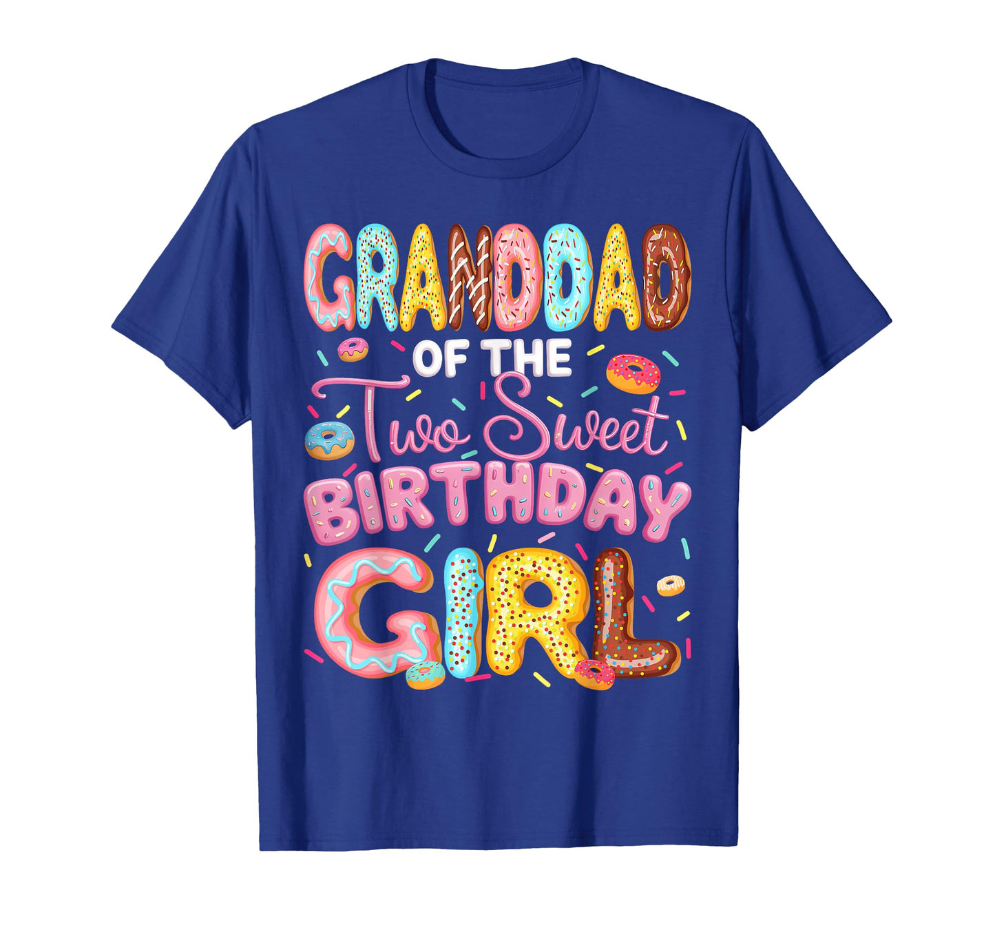 Granddad Of The Two Sweet Birthday Girl Donut 2Nd Birthday T-Shirt