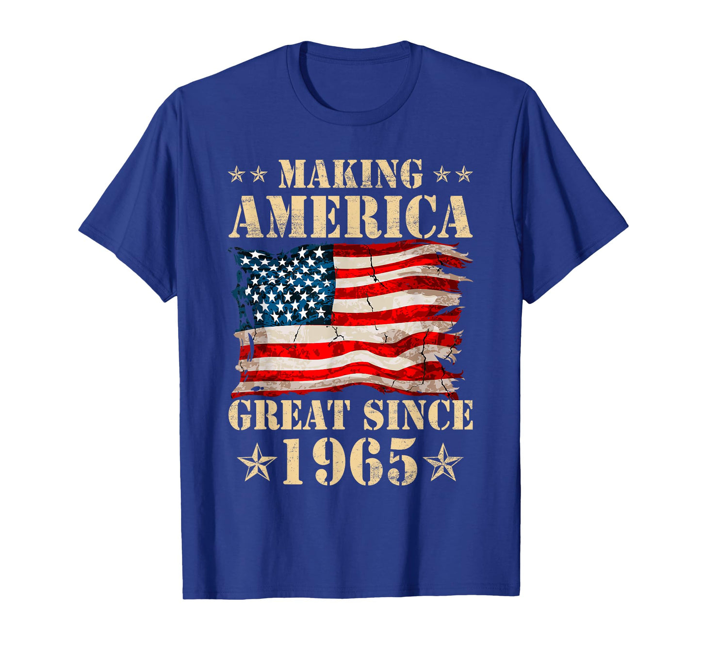 Vintage Making America Flag Great Since 1965 Birthday Party T-Shirt