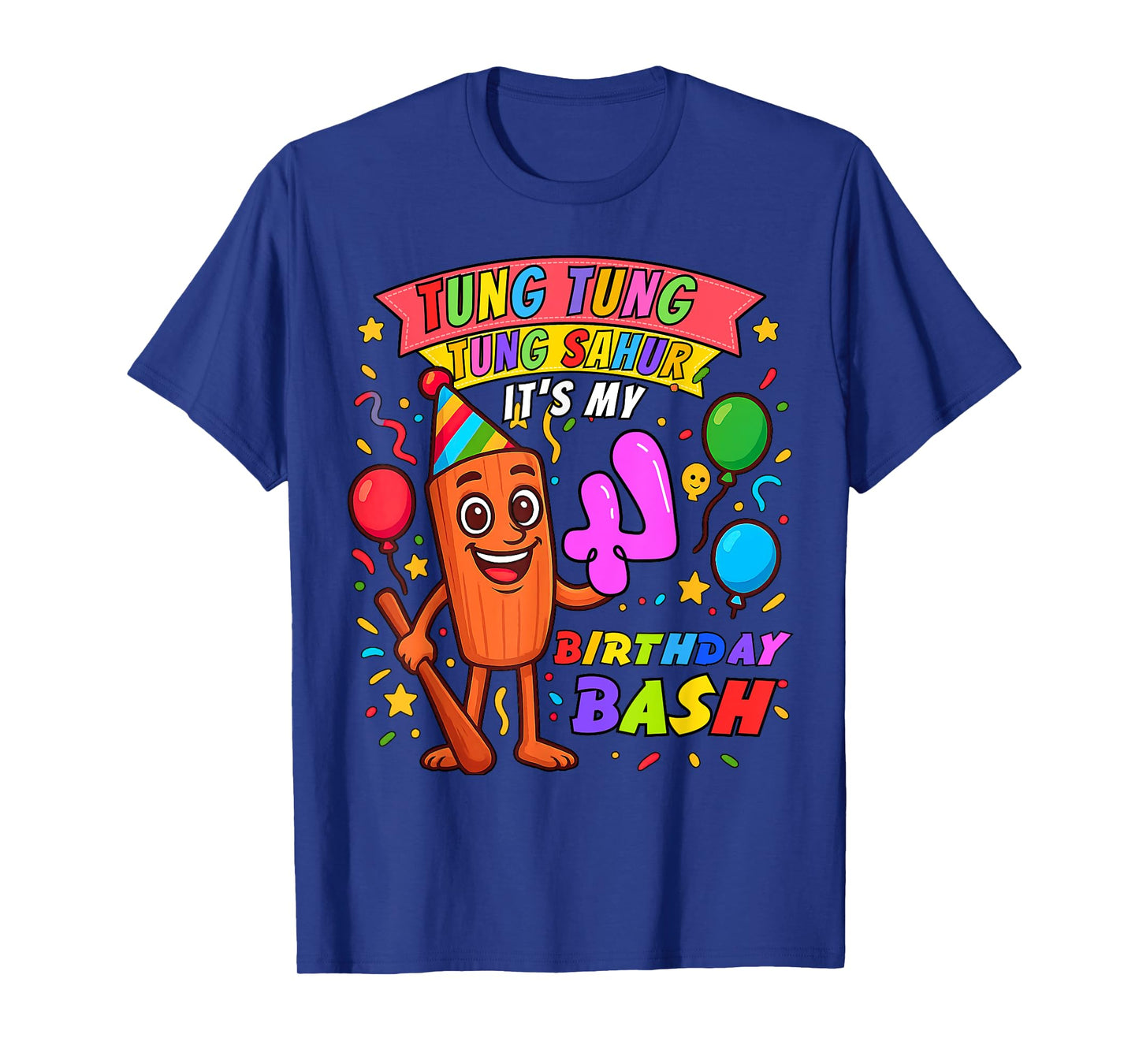It's My 4Th Birthday Tung Tung Tung Sahur Italian Brainrot T-Shirt