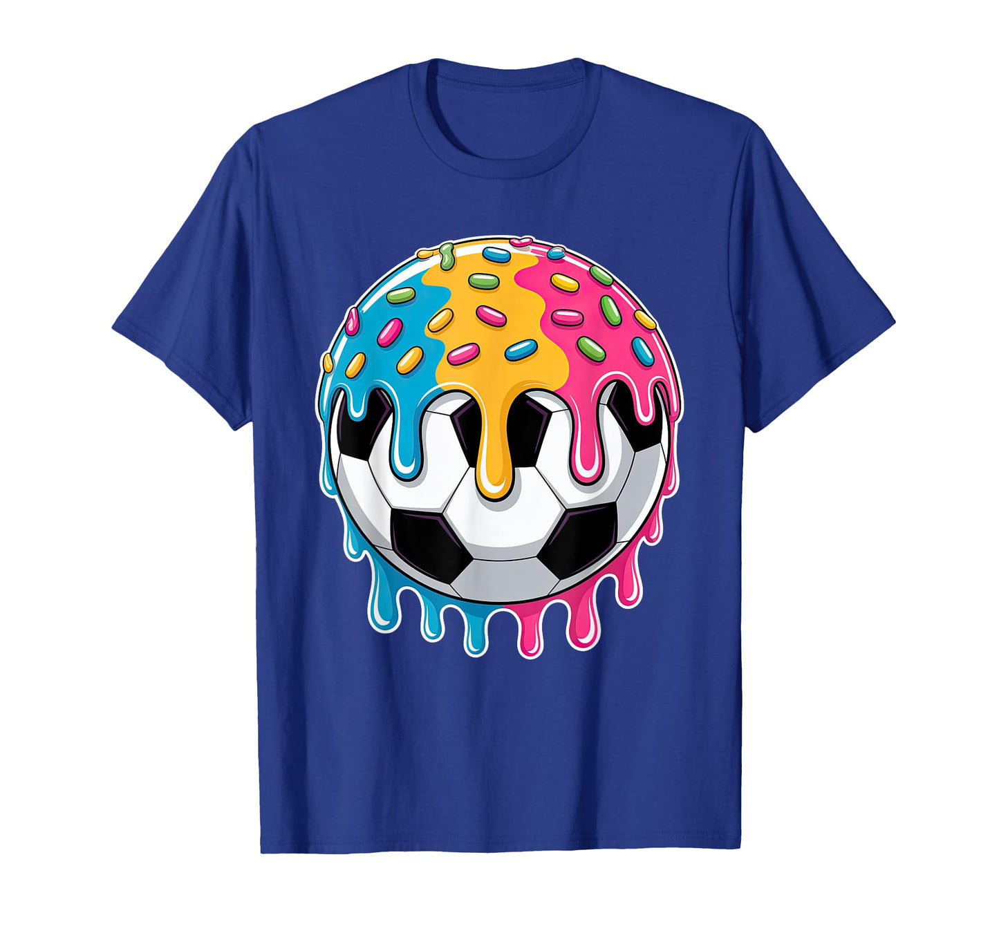 Soccer Ice Cream Boys Soccer Drip With Sprinkles Summer Tee T-Shirt