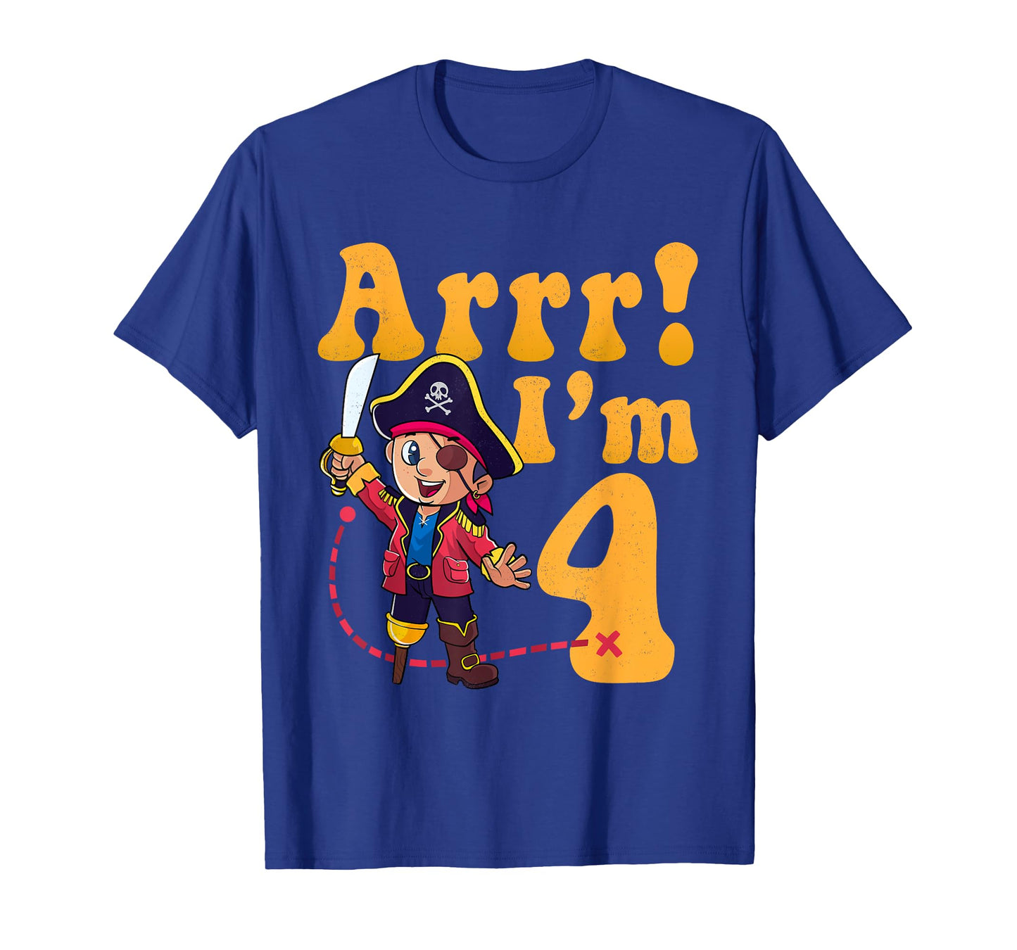 Kids 4th Pirate Birthday Party Arrr I'm 4 Four Years Old T-Shirt