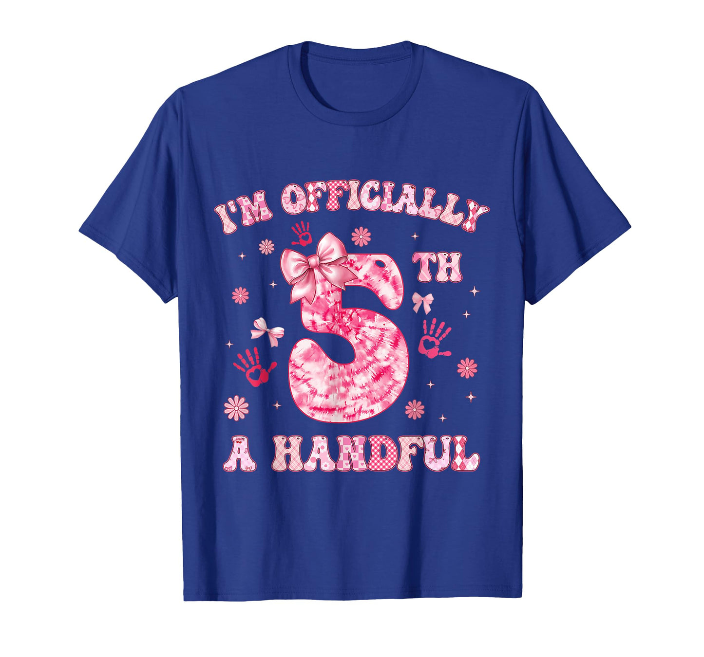 5th Birthday Girls Coquette Bows I'm Officially A Handful T-Shirt
