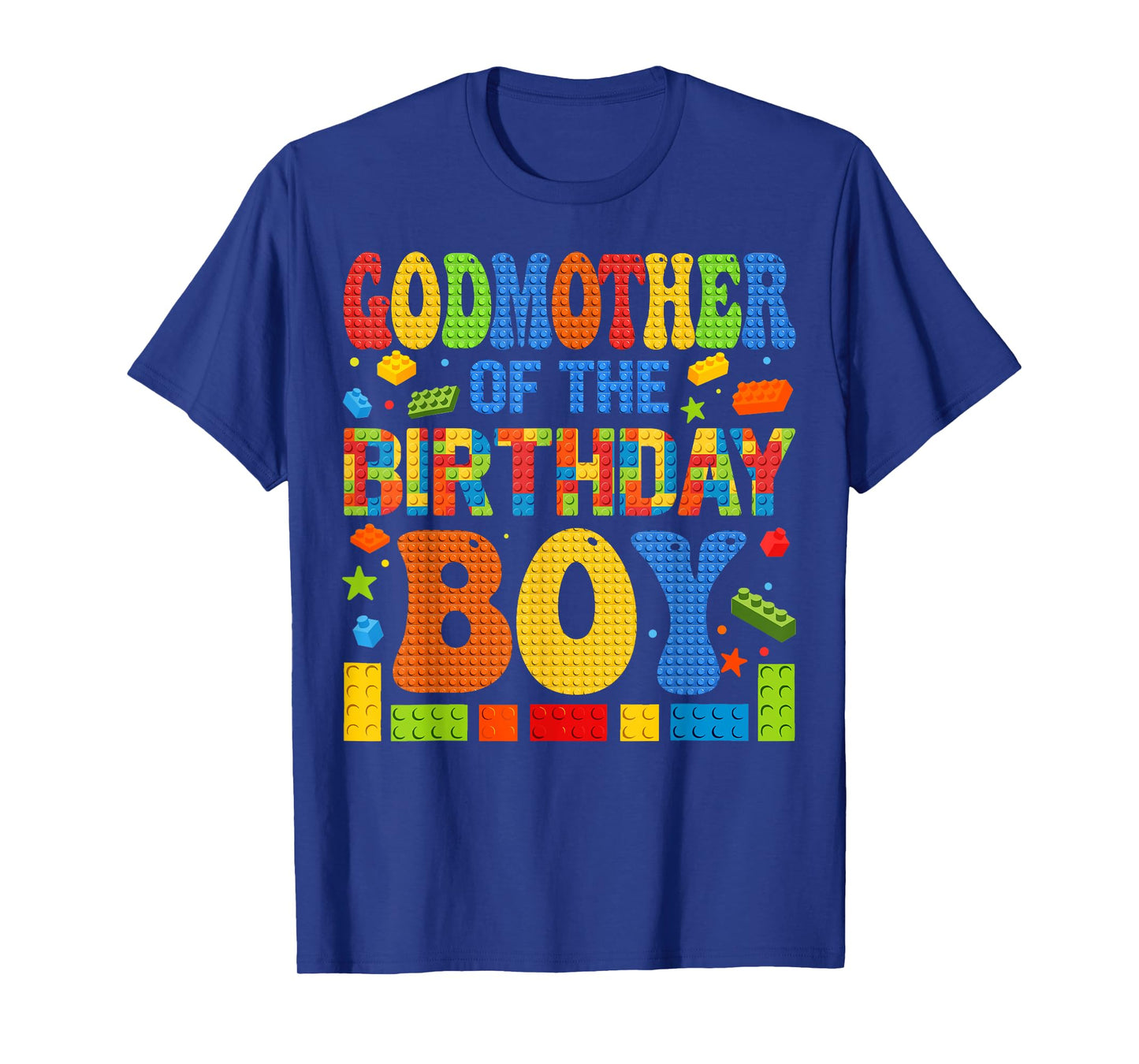 GodMother Of The Birthday Boy Building Block Birthday Party T-Shirt