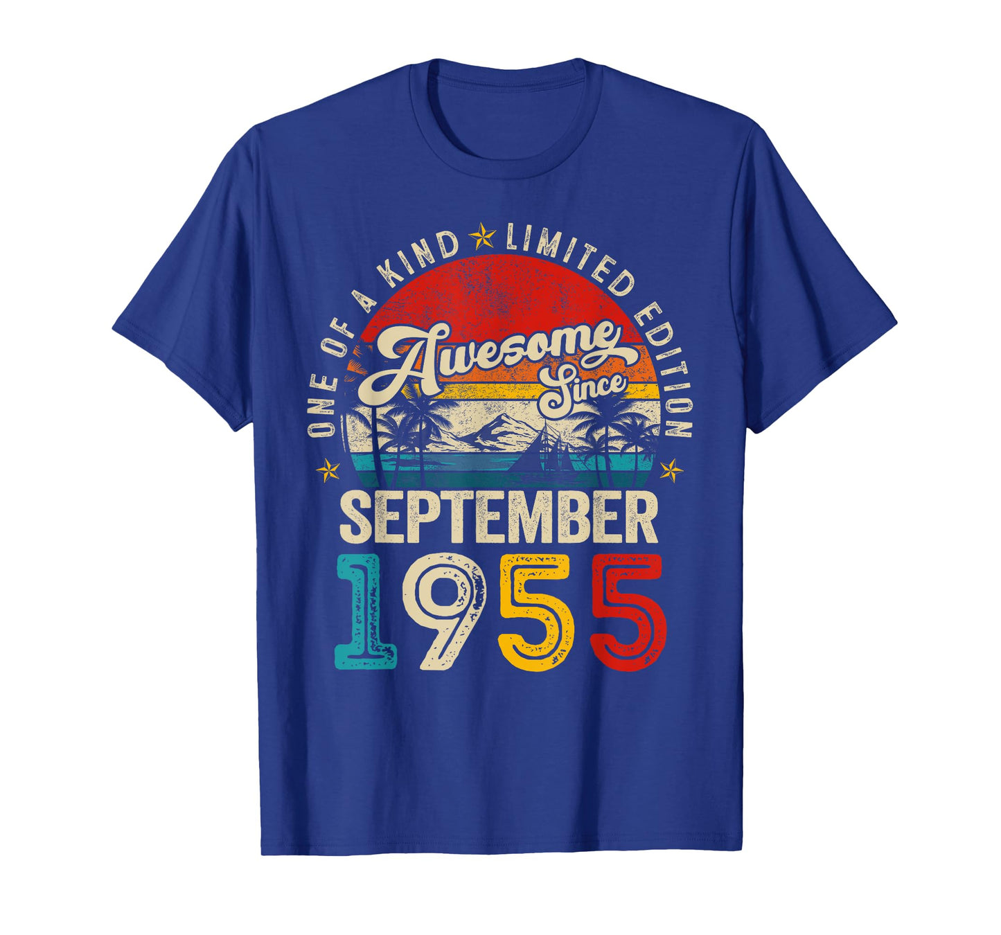 Awesome Since September 1955 Vintage Men Women 70th Birthday T-Shirt