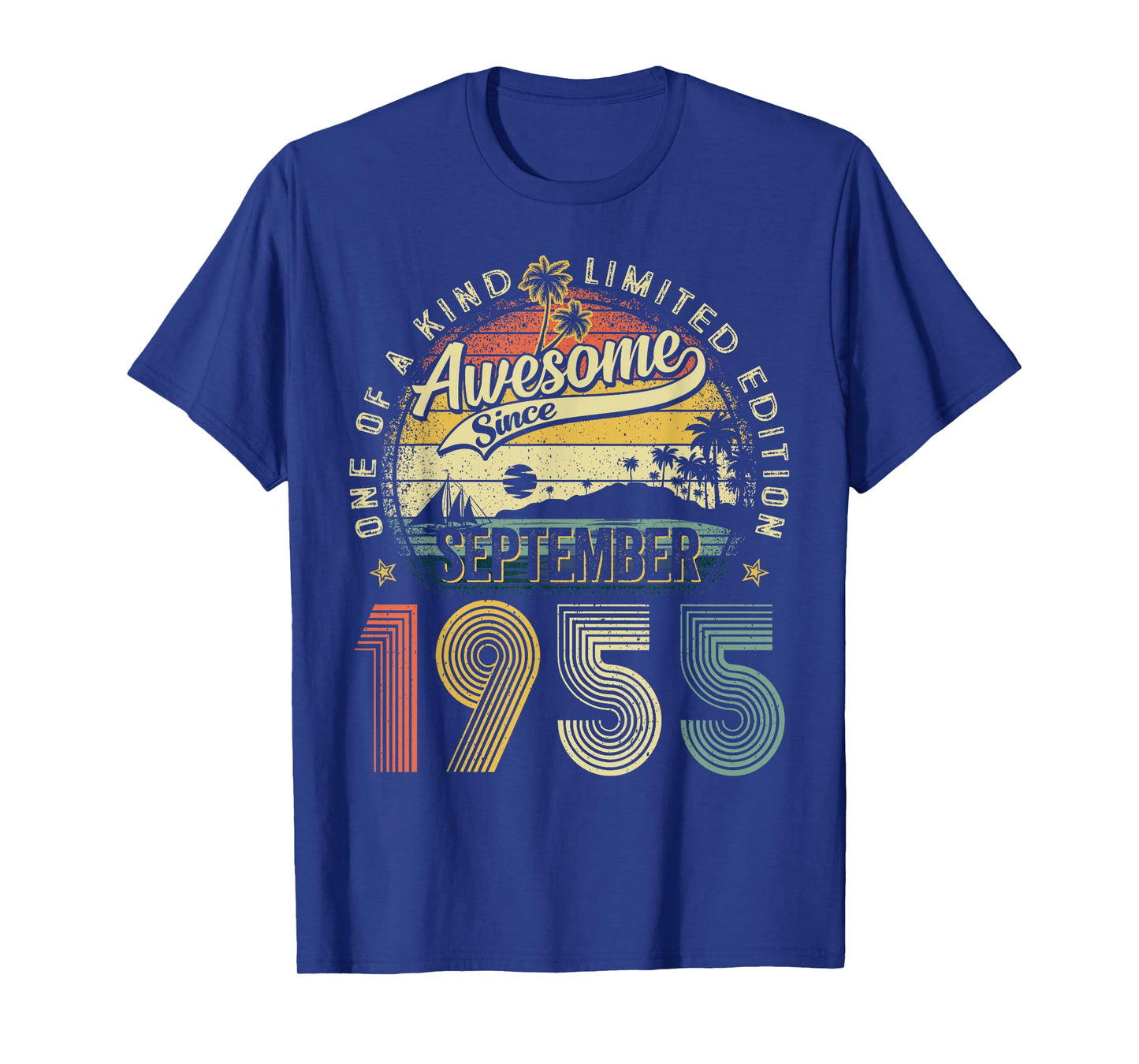 Awesome Since September 1955 Vintage Retro 70th Birthday Men T-Shirt