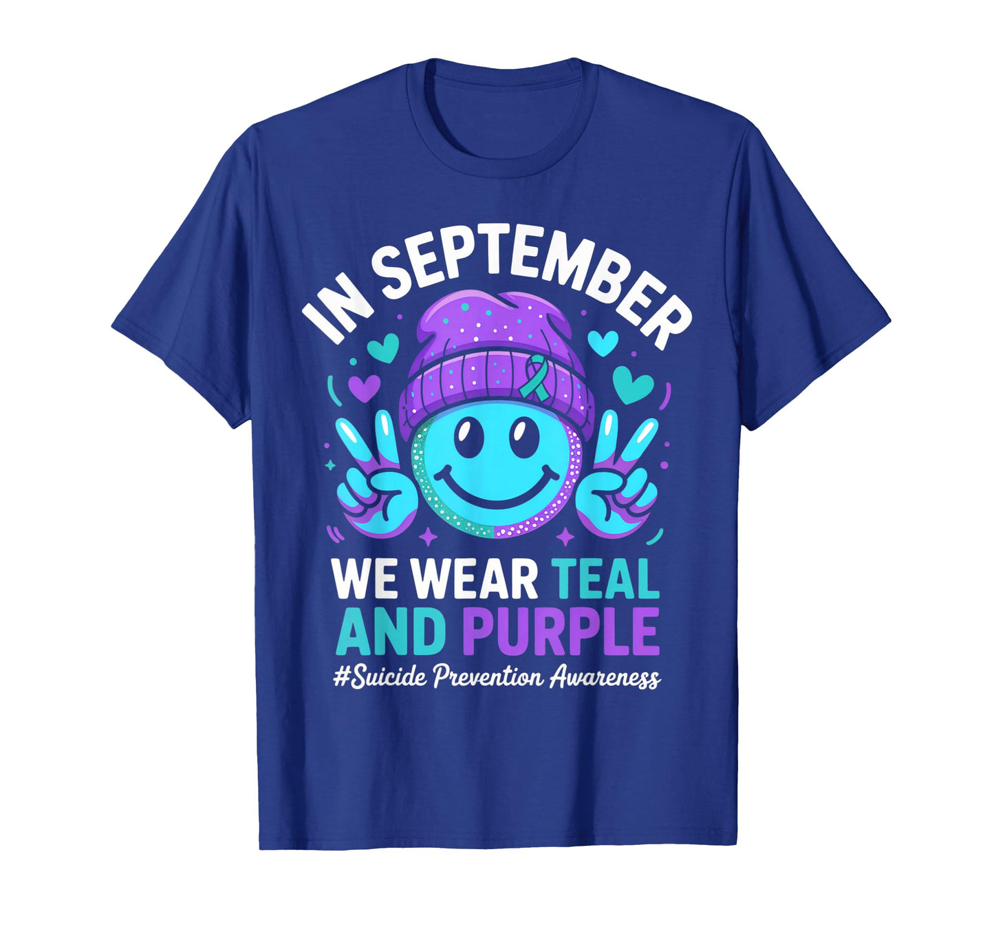 in September We Wear Teal Purple Ribbon Suicide Prevention T-Shirt