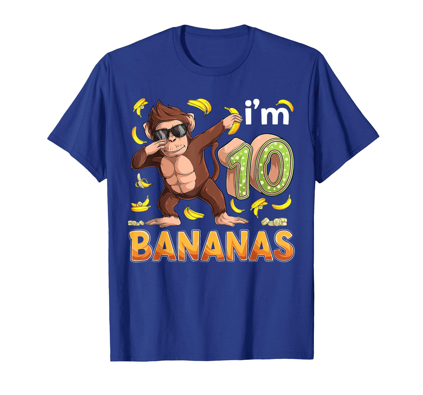 10 Year Old Monkey Birthday Safari Jungle Animal 10th B-day T-Shirt