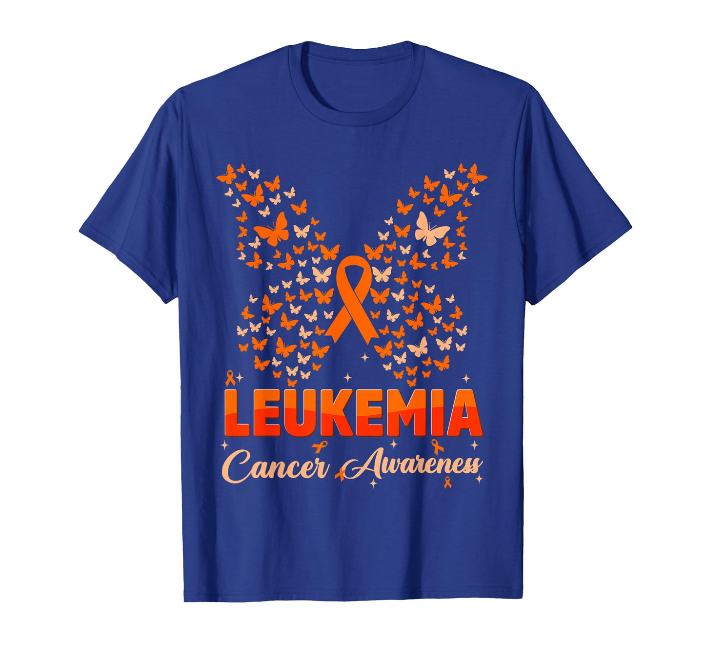 Ribbon Butterfly Leukemia Cancer Awareness Men Women T-Shirt
