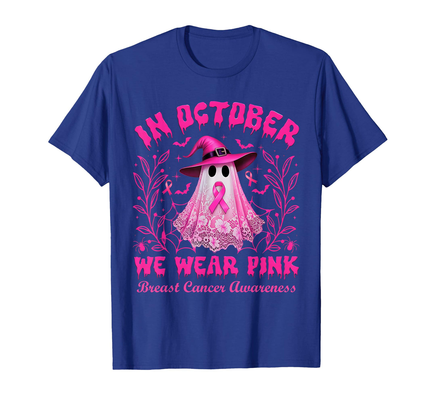 Breast Cancer Halloween Women in October We Wear Pink T-Shirt