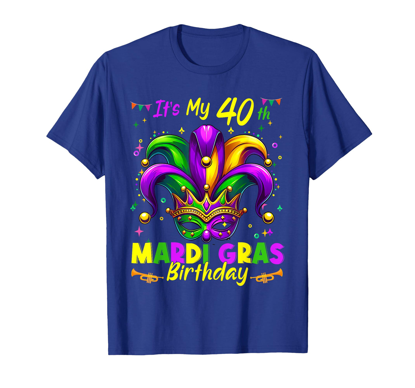 Mardi Gras 40th Birthday Fat Tuesday 40 Years Old Apparel T-Shirt
