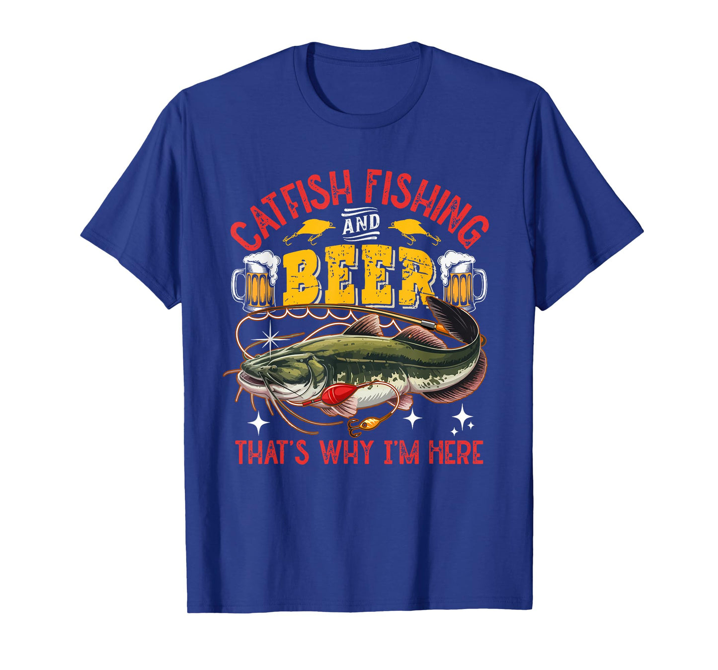 Catfish Fishing And Beer Funny Fisherman Drinking Beer Lover T-Shirt