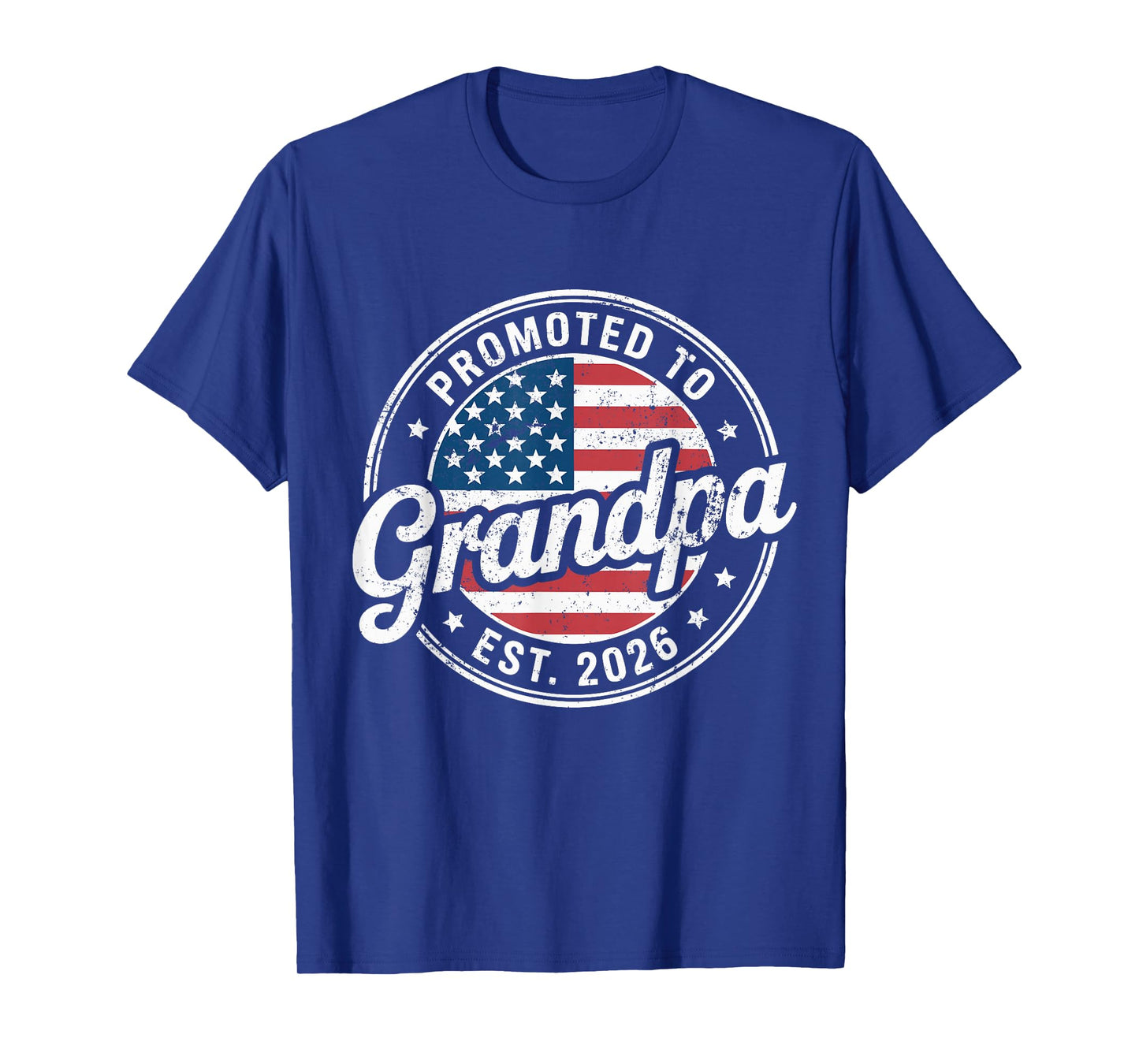 Mens Promoted To Grandpa Est. 2026 New Grandpa USA Vintage T-Shirt