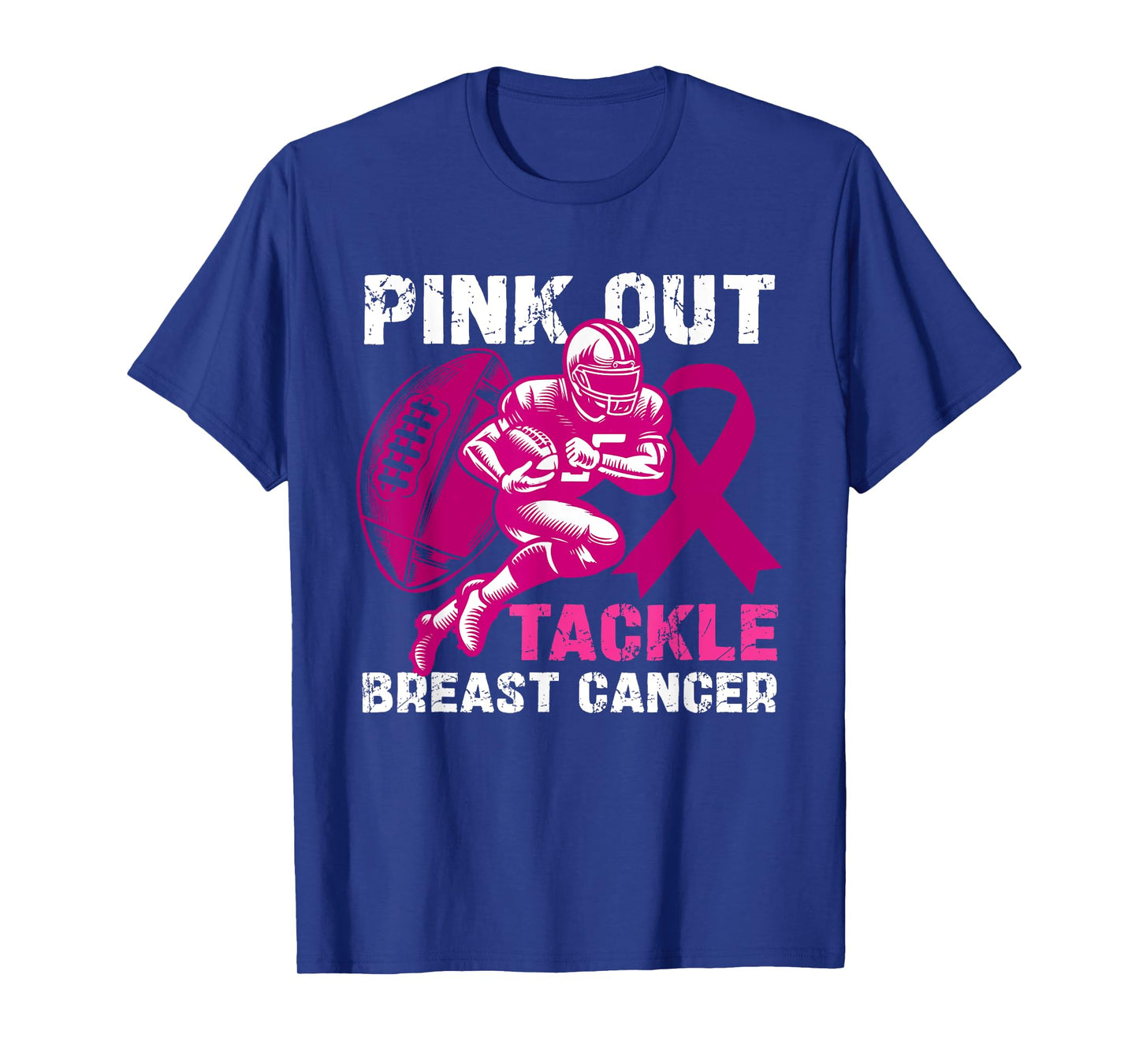 Pink Out Tackle Breast Cancer Awareness Football Players T-Shirt
