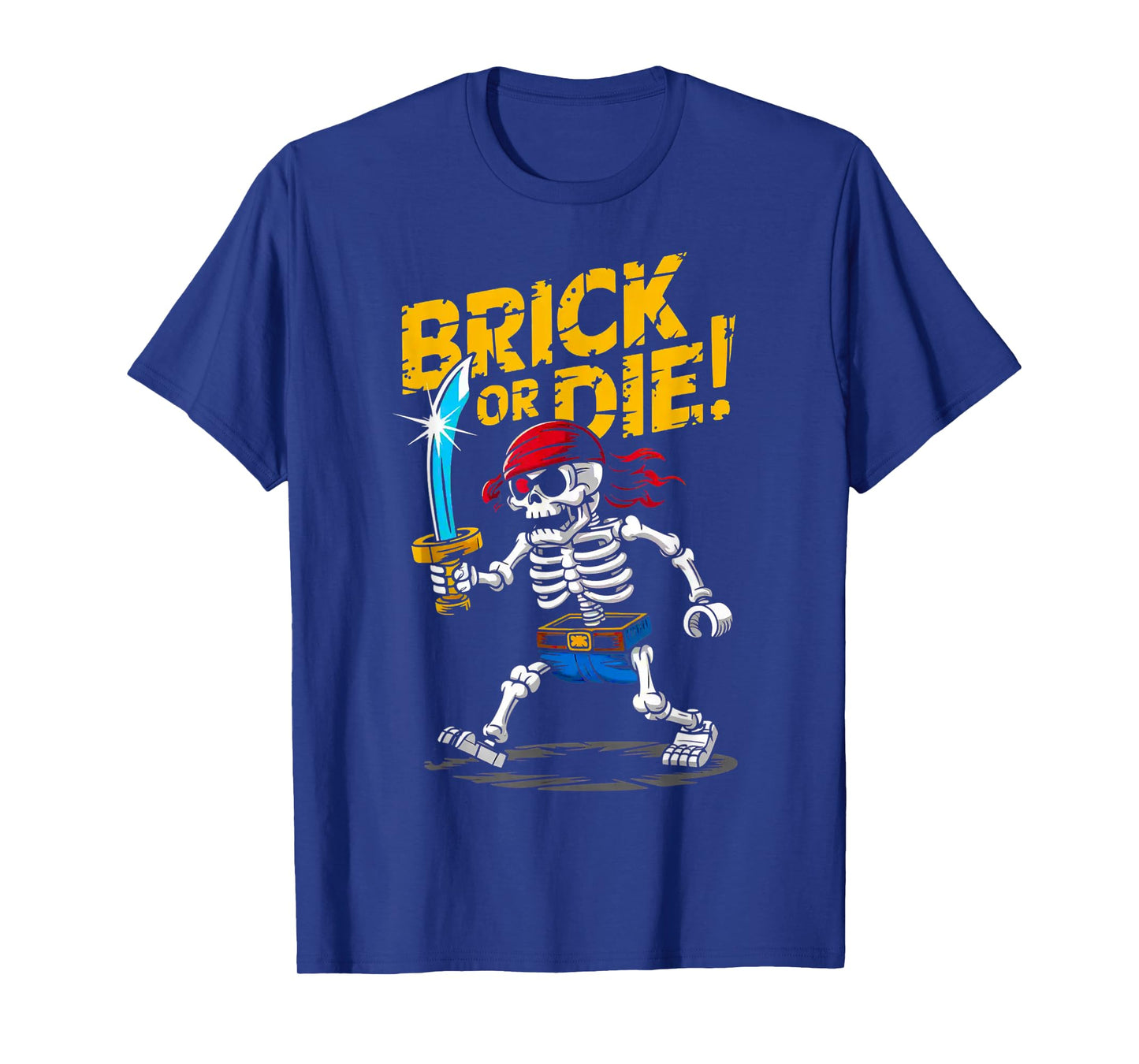 Halloween Bricks Pirate Skeleton Builder Blocks Building Toy T-Shirt