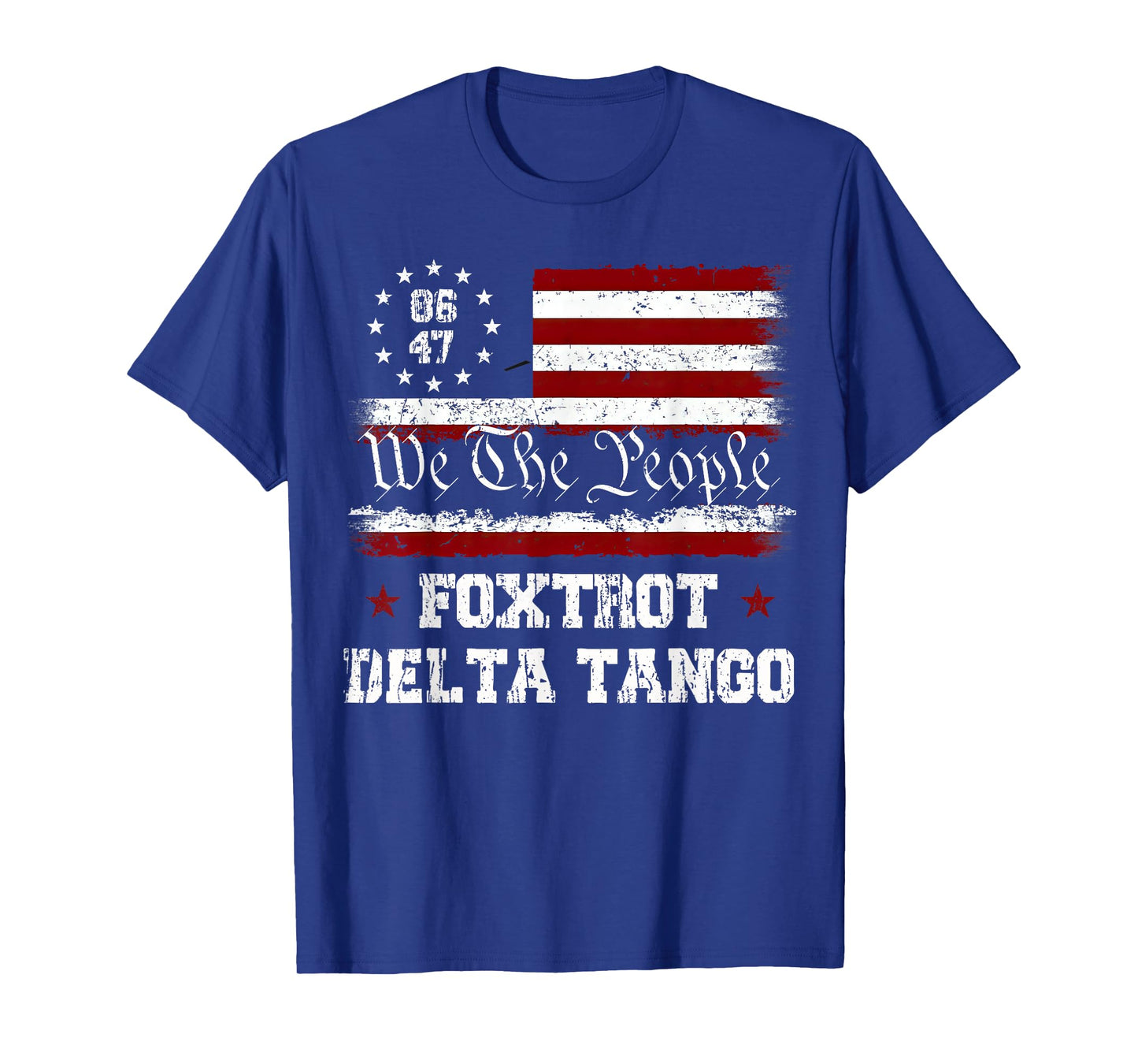 8647 Anti Trump Foxtrots Deltas Tangos Impeach 47 86 47 Flag T-Shirt