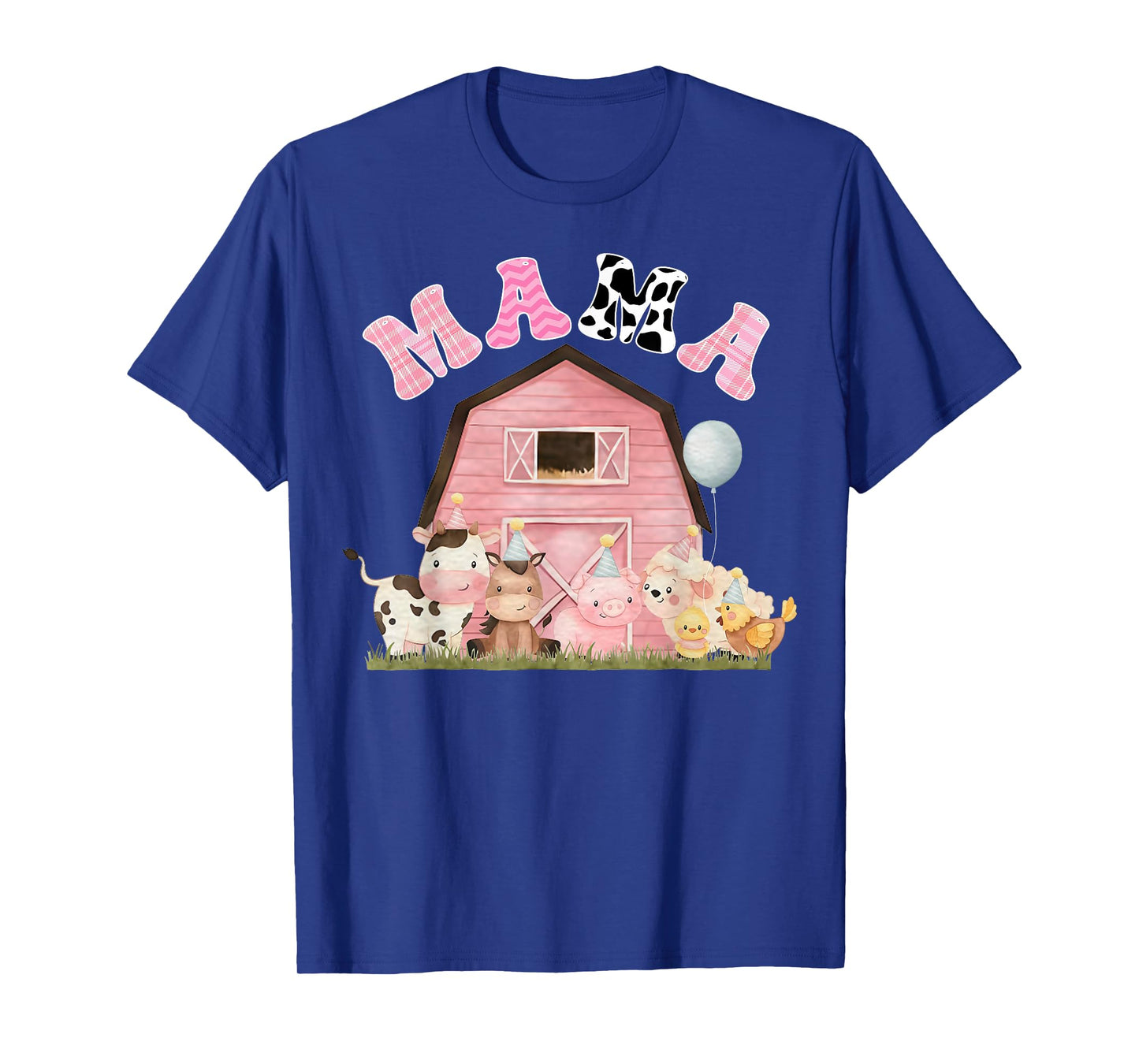 Mama Pink Farm Animals Birthday Girl Theme Matching Family T-Shirt