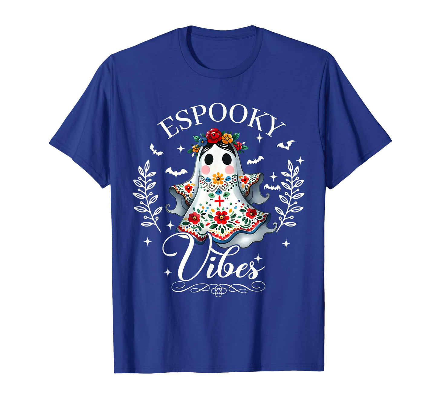 Spooky Vibes Ghost Retro Groovy Halloween Women Girls Kids T-Shirt