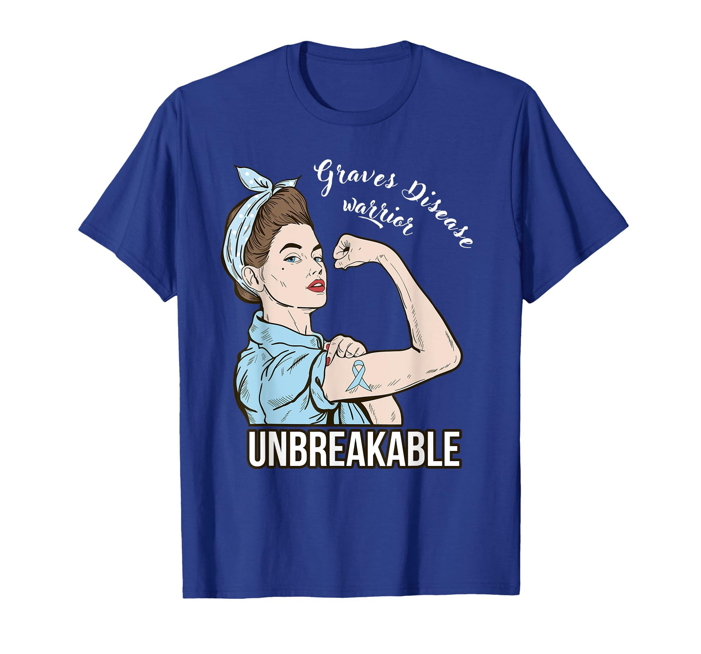 Graves Disease Awareness For Her Warrior Unbreakable Support T-Shirt