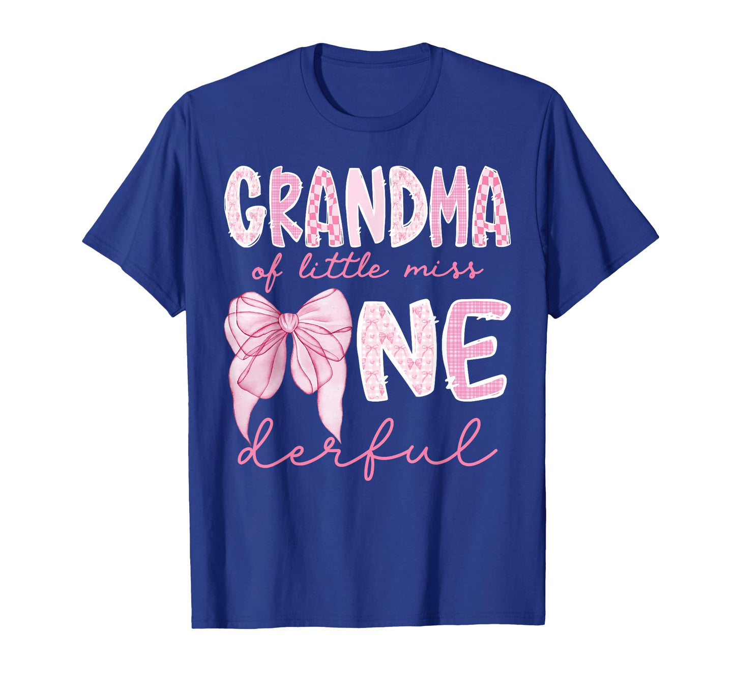 Grandma of Little Miss Onederful 1St Birthday Girl Coquette T-Shirt