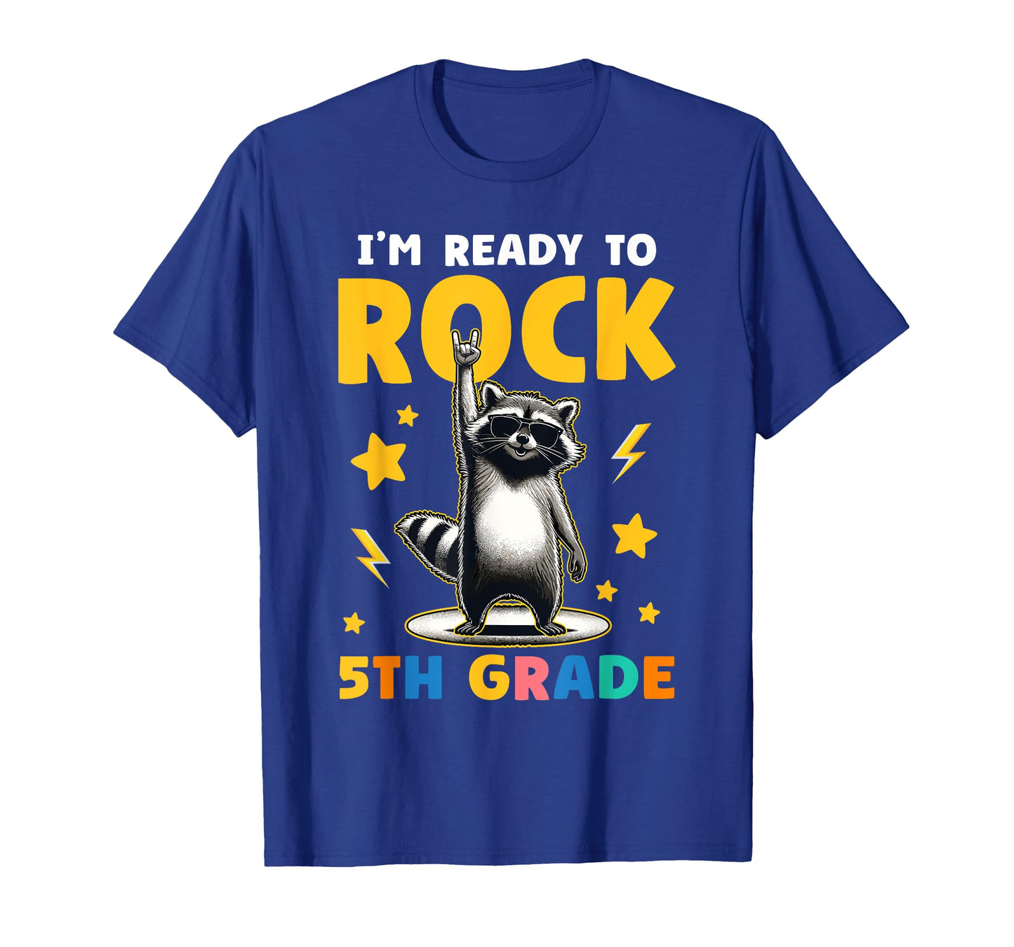Raccoon Rock 5th Grade Boys Girls Kids Funny 5th Grade T-Shirt