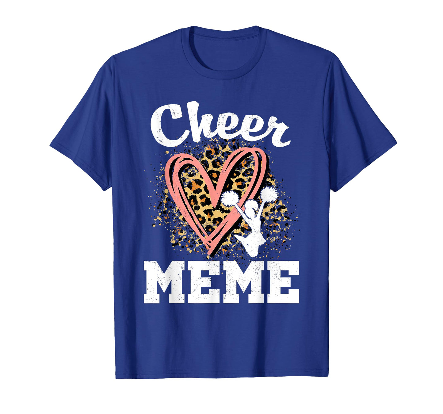 Cheer Meme Leopard Heart Cheerleader T-Shirt
