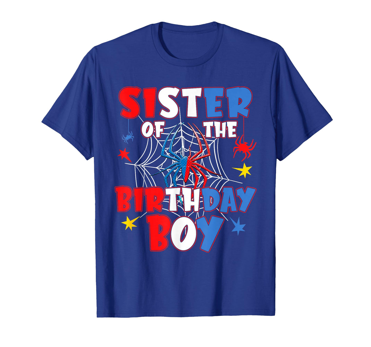 Sister Of The Birthday Boy Shirt Matching Family Spider Web T-Shirt