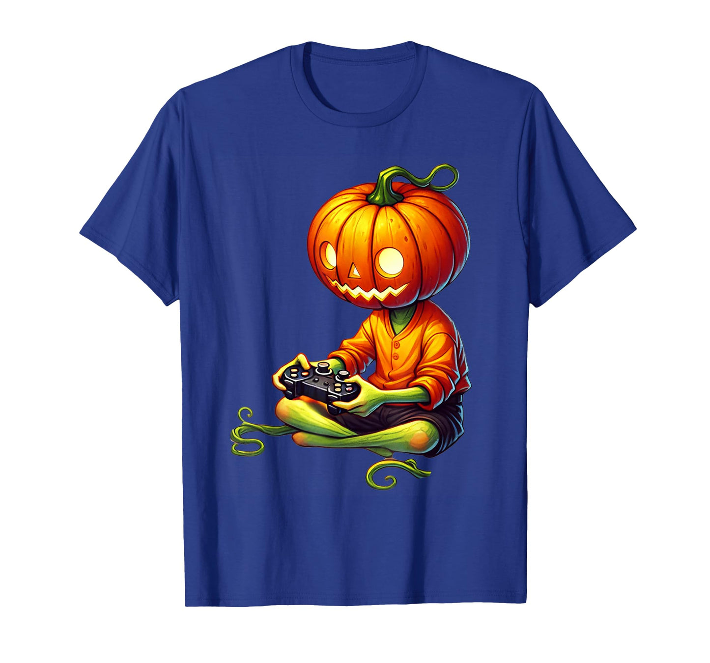 Halloween Pumpkins Head Gamer Video Gaming Boys Men Kids T-Shirt