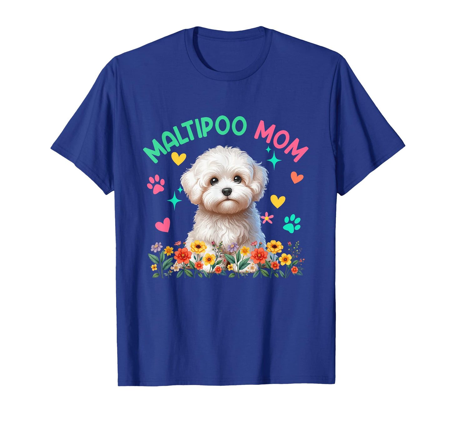 Maltipoo Mom Mother's Day Floral Cute Dog Owner Family Group T-Shirt for Men Women Girls Kids