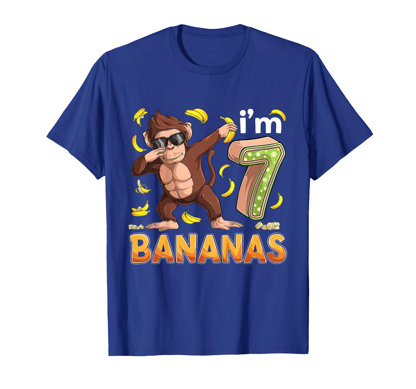 7 Year Old Monkey Birthday Safari Jungle Animal 7th B-day T-Shirt