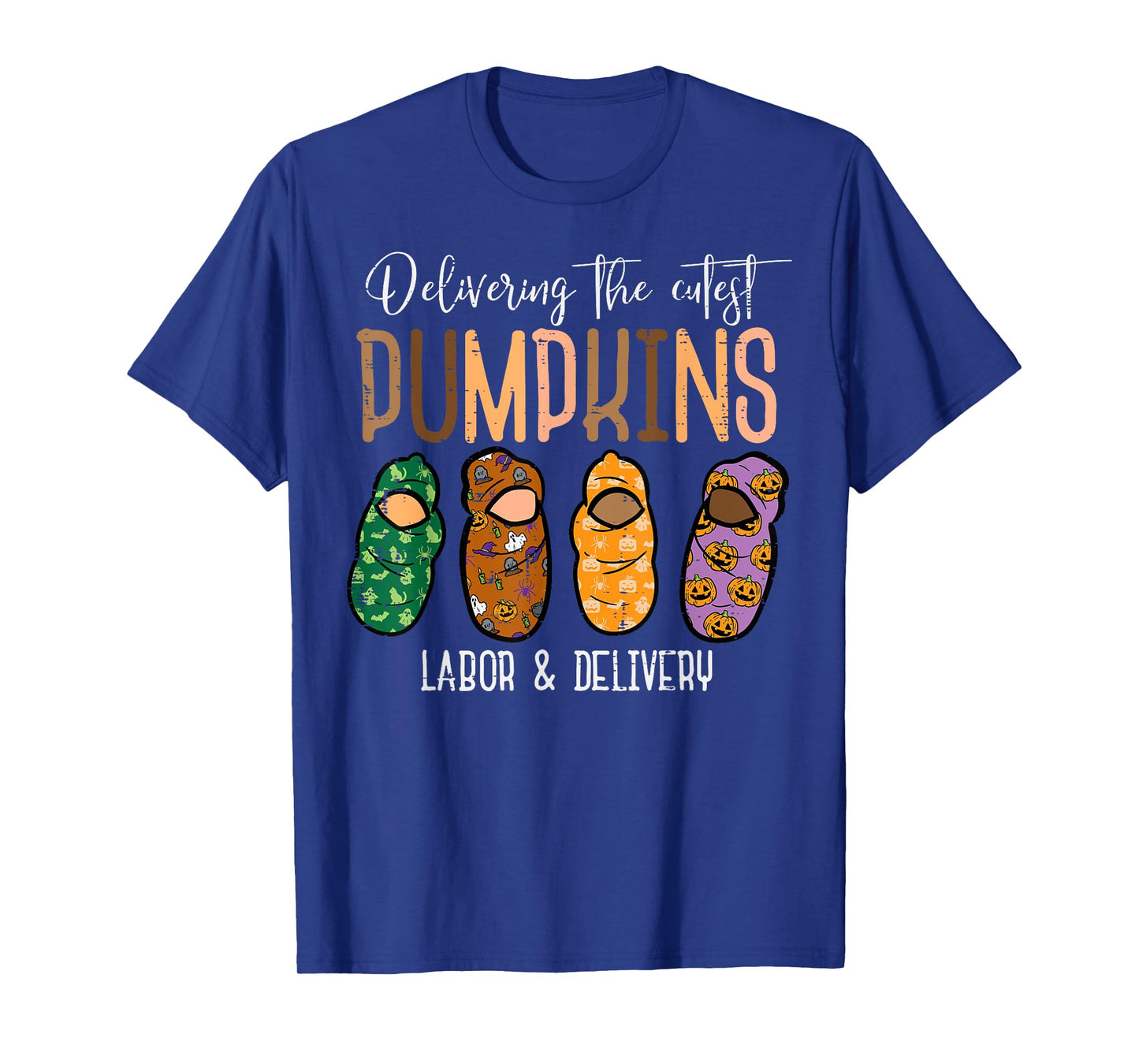 Halloween Labor Delivery Nurse Delivering Pumpkins Women Men T-Shirt