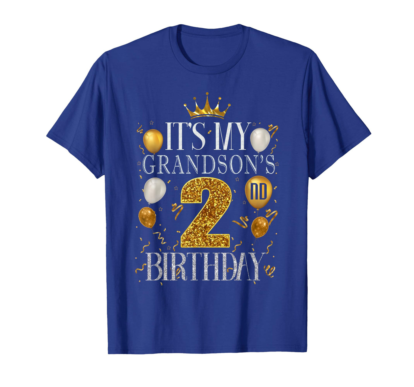 It's My Grandson's 2nd Birthday Happy Birthday 2 Years Old T-Shirt
