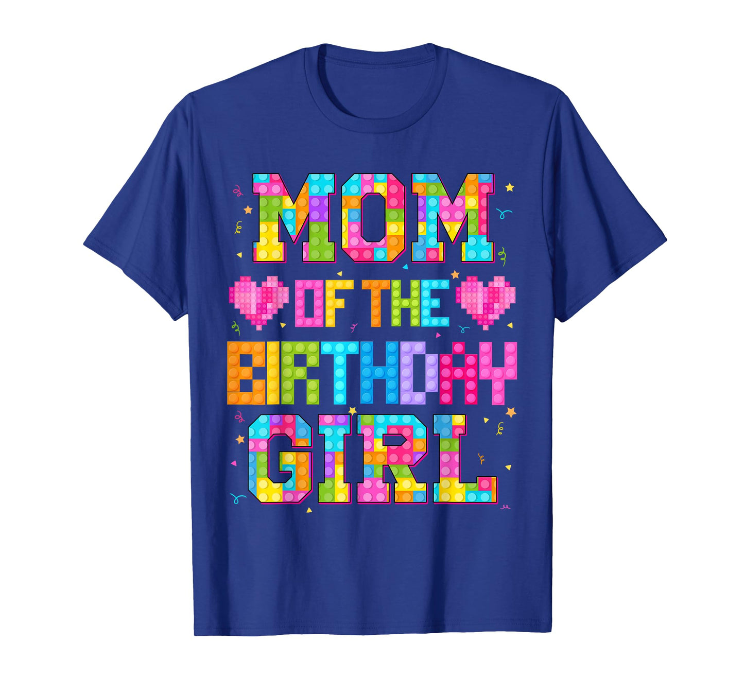 Mom And Dad Of The Birthday Girl Build Brick Family Matching T-Shirt