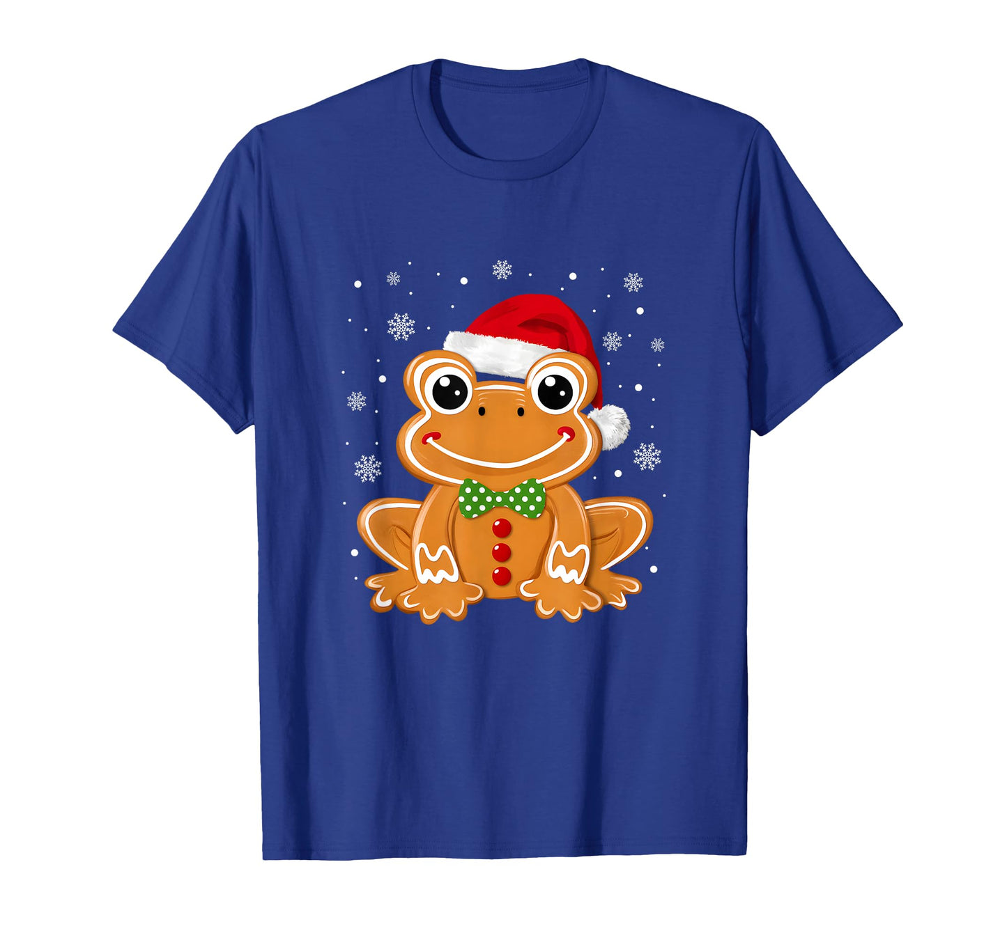 Funny Gingerbread Man Frog Christmas Womens Mens Kids T-Shirt