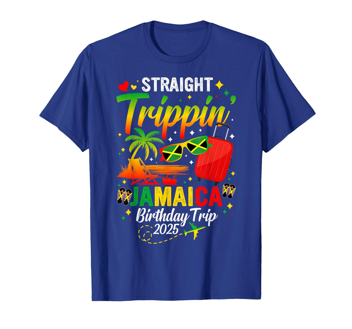Straight Trippin' Jamaica Vacation 2025 Birthday Family Trip T-Shirt