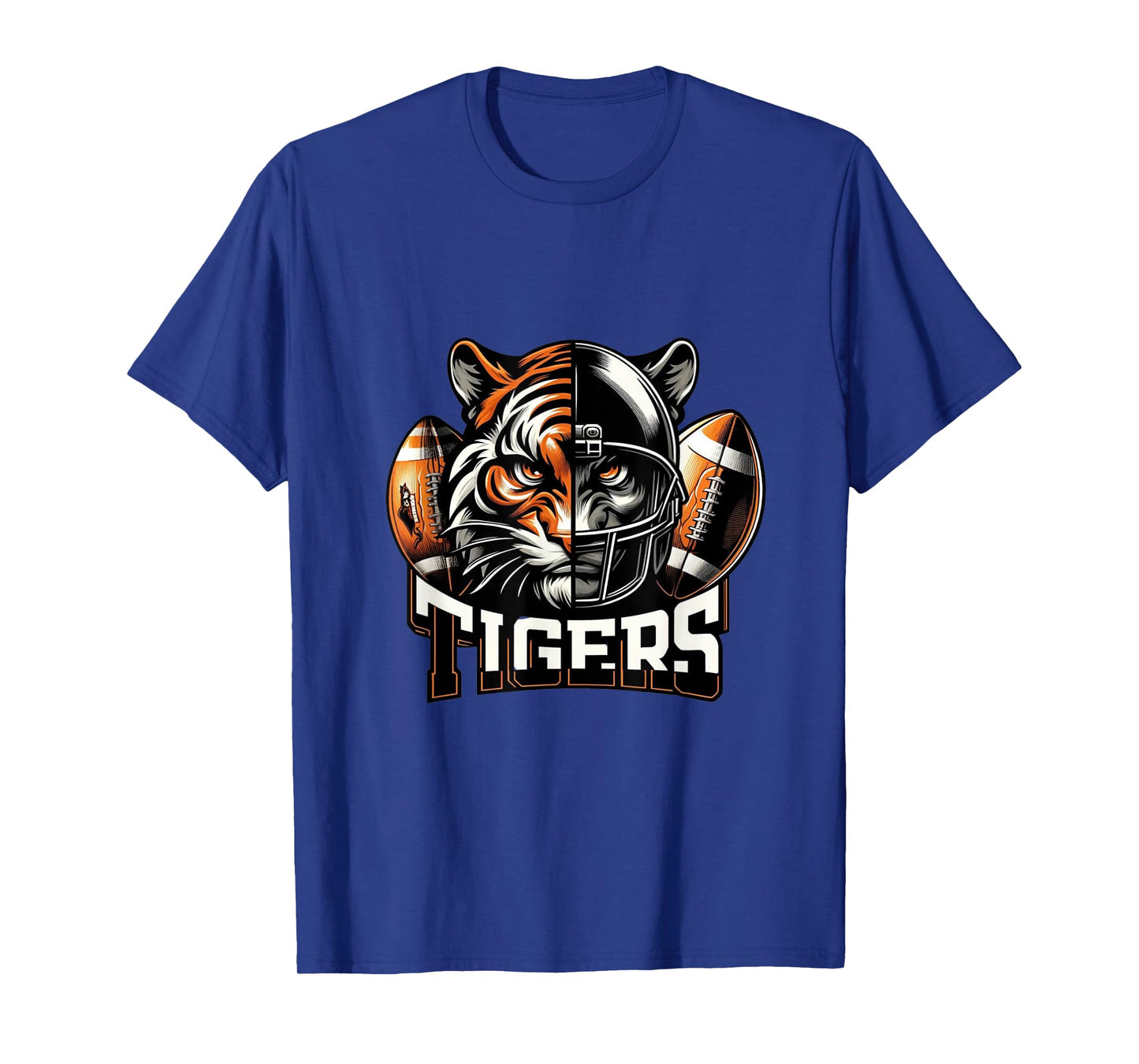 Tigers Football School Sports Fan Team Spirit Graphic Tee T-Shirt