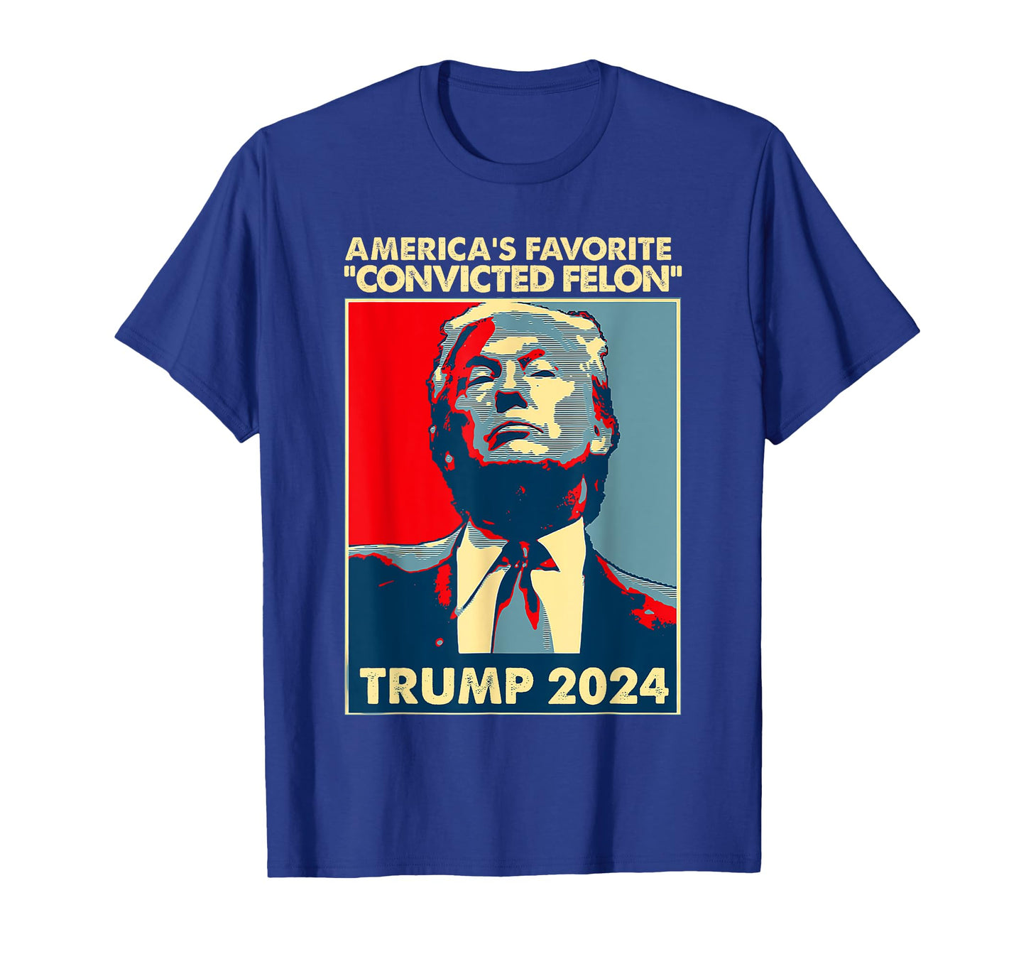 Trump 2024 America's Favorite Convicted Felon American Flag T-Shirt
