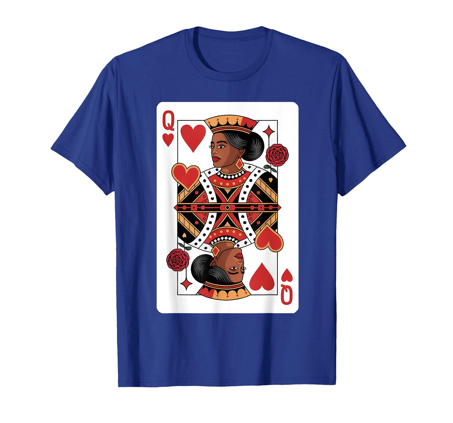 Black Queen of hearts card deck game proud black woman T-Shirt
