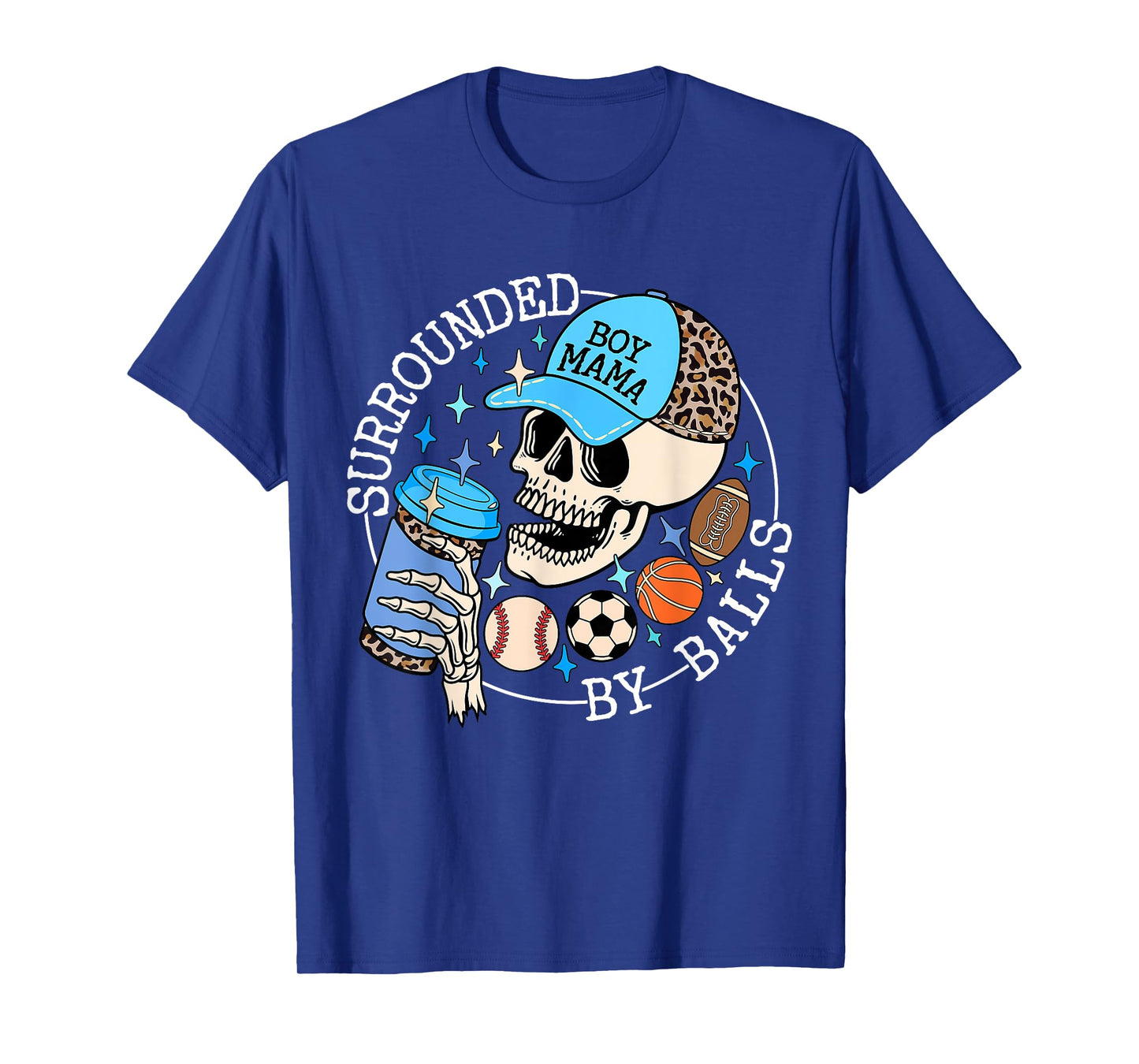 Surrounded By Balls Funny Skull Sports Lovers T-Shirt