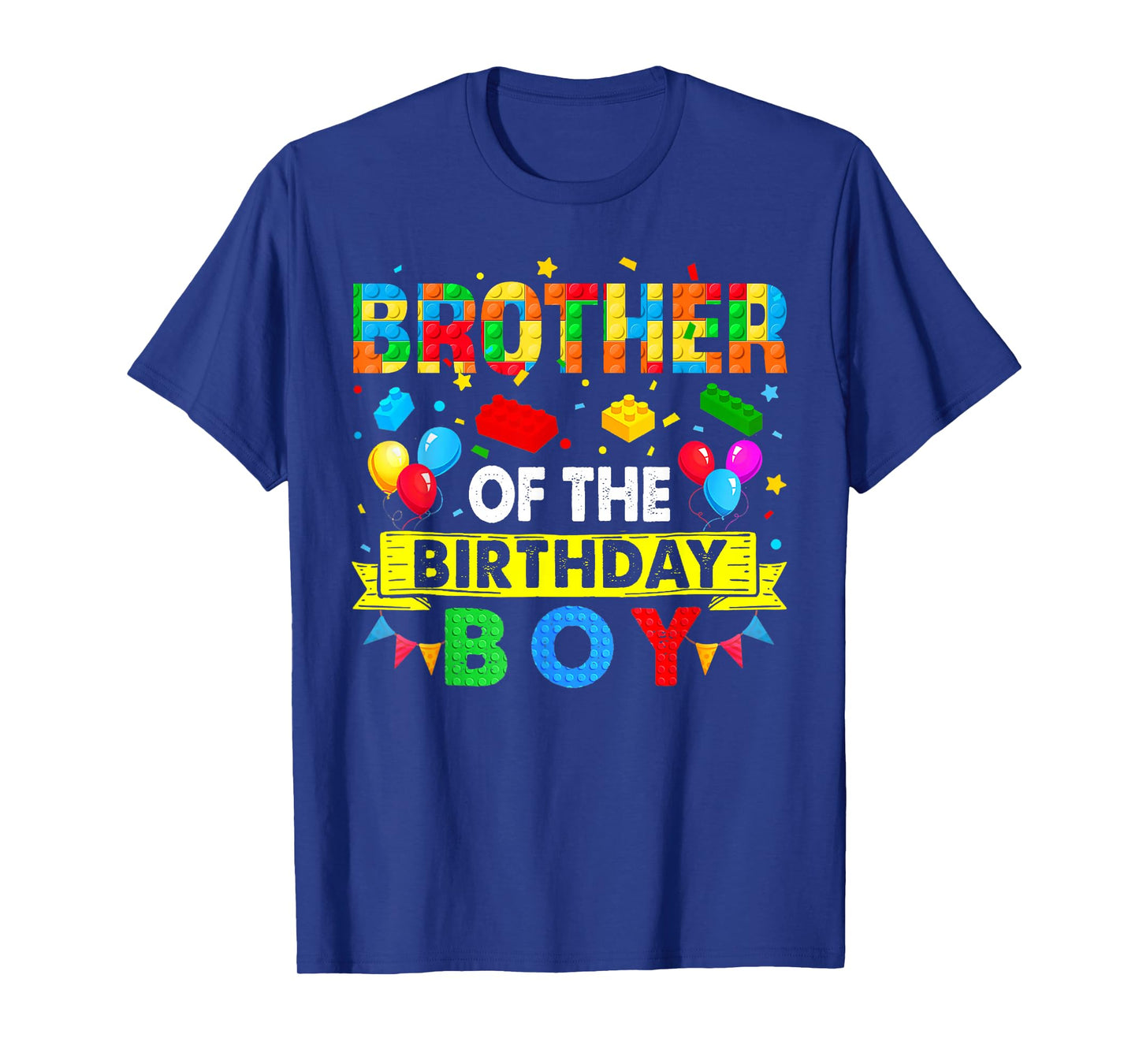 Brother Of The Birthday Boy Master Builder Blocks Building T-Shirt