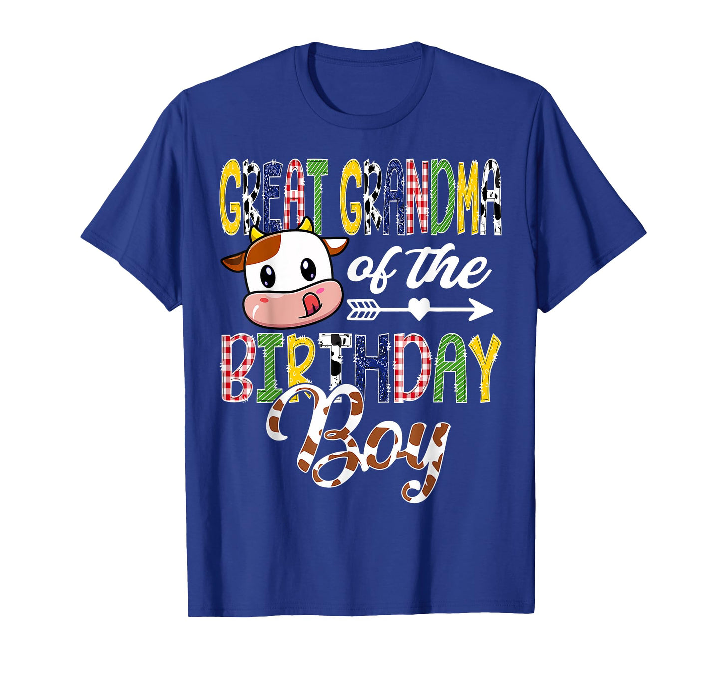 Great Grandma Of The Birthday Boy Cow Farm 1St Birthday Boy T-Shirt