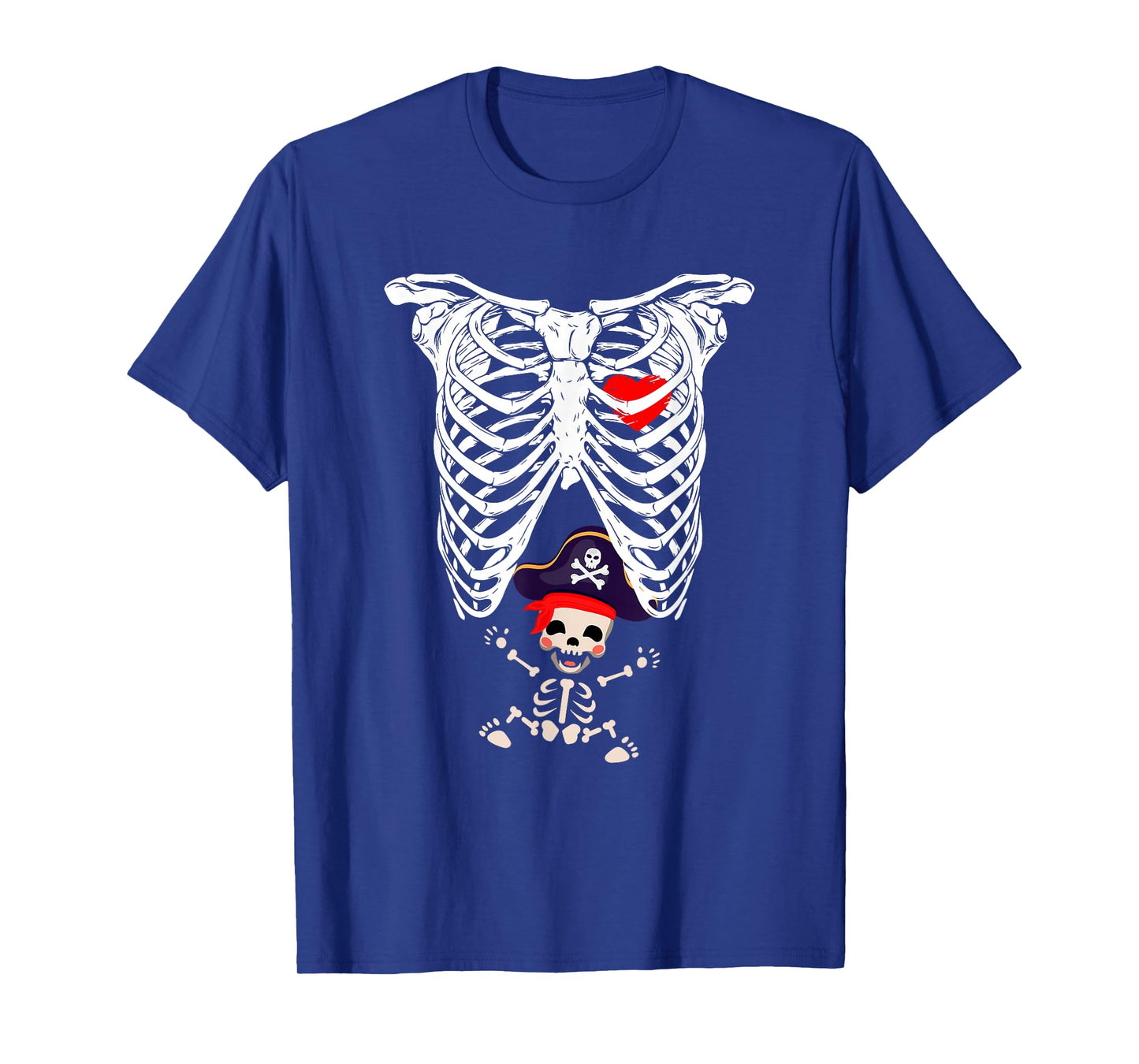 X-Ray Skeleton Funny Pregnancy Baby Halloween Costume Pirate T-Shirt