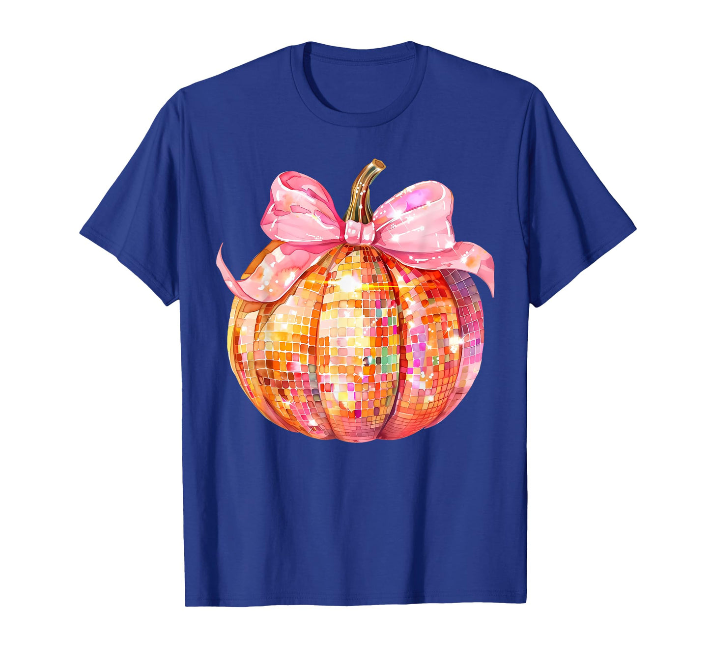 Coquette Pumpkin Bow Disco Ball Cute Girly Halloween Costume T-Shirt