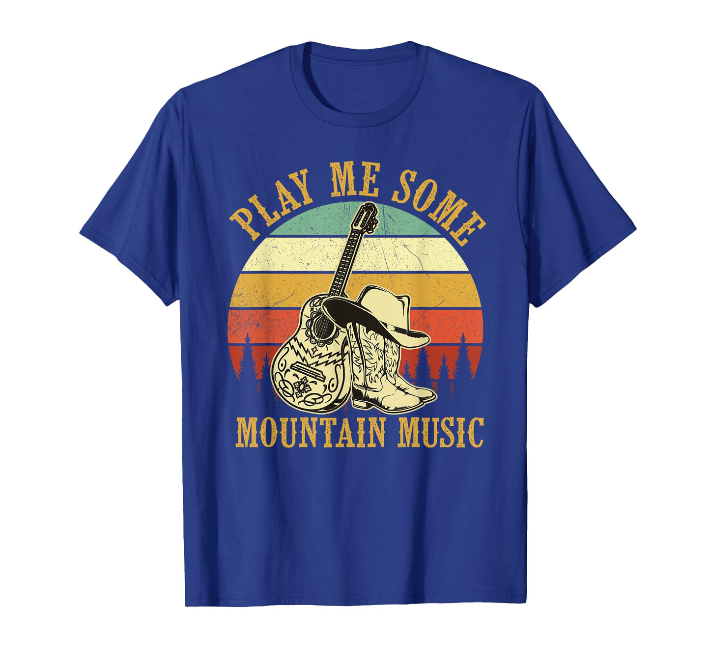 Play Me Some Mountain Music Guitar Western Country T-Shirt