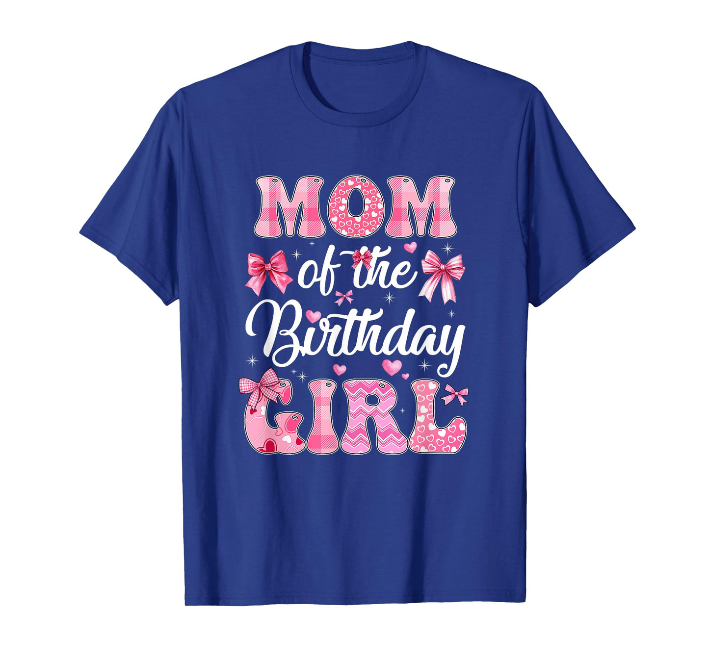 Mom Of The Birthday Girl Family Pink Coquette Bow T-Shirt