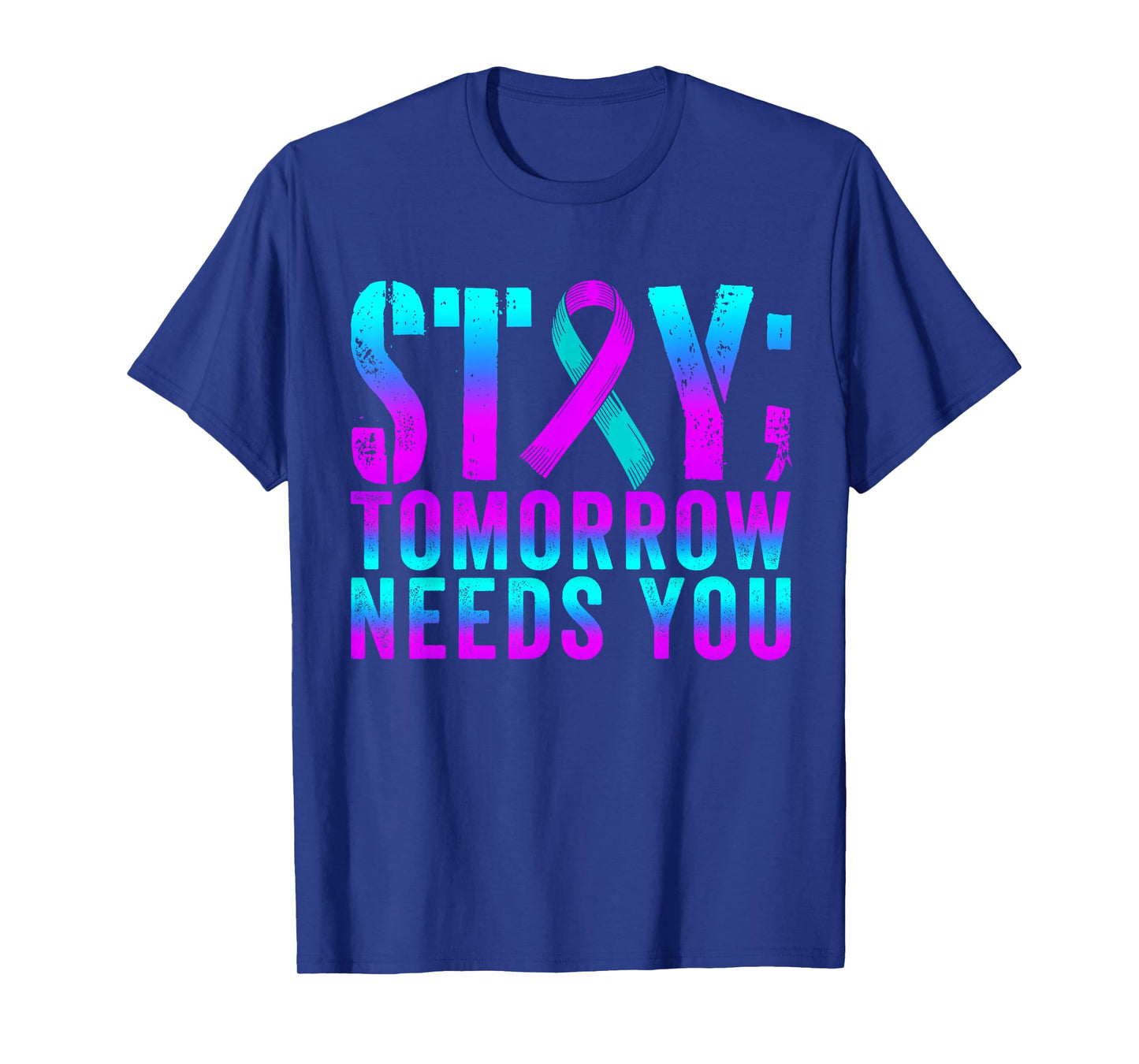 Groovy Teal & Purple Ribbon Suicide Prevention Awareness T-Shirt