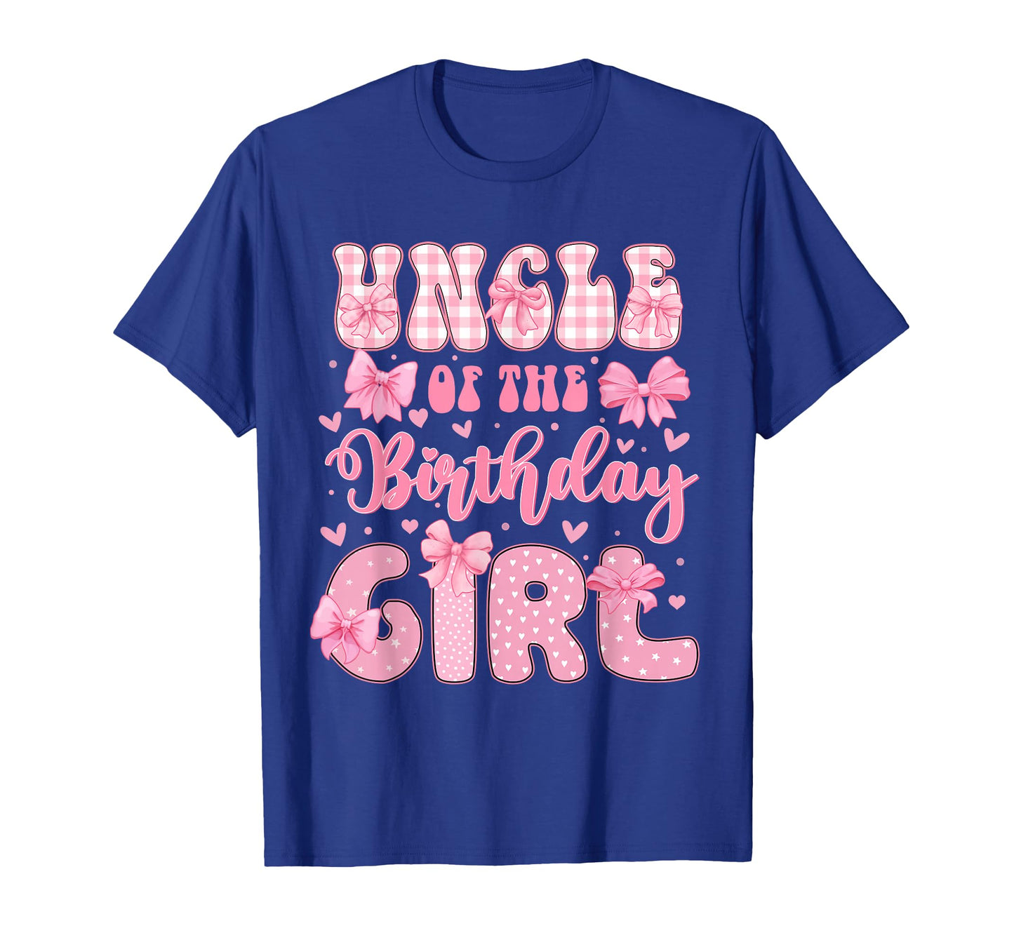 Uncle Of The Birthday Girl Family Pink Coquette Bow Bday T-Shirt